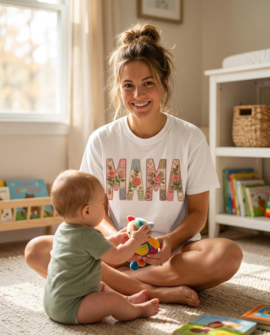 Cottagecore vintage floral mama tee apparel collection