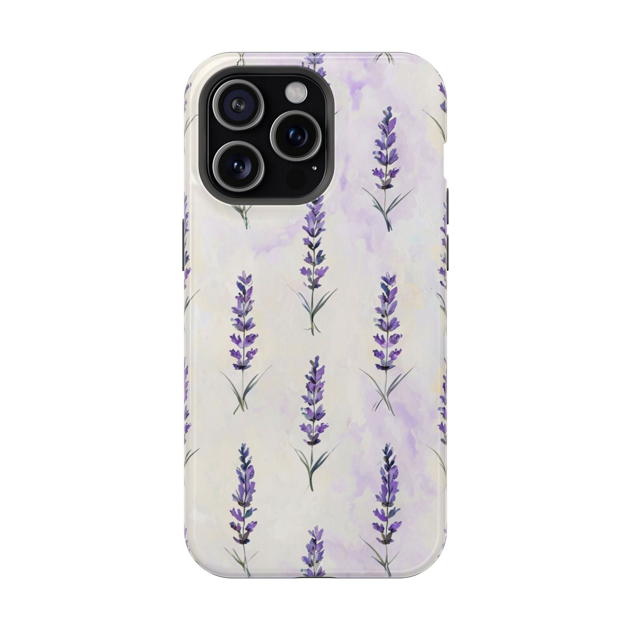 Watercolor Lavender Phone Case — Cottagecore Floral MagSafe Tough Cover