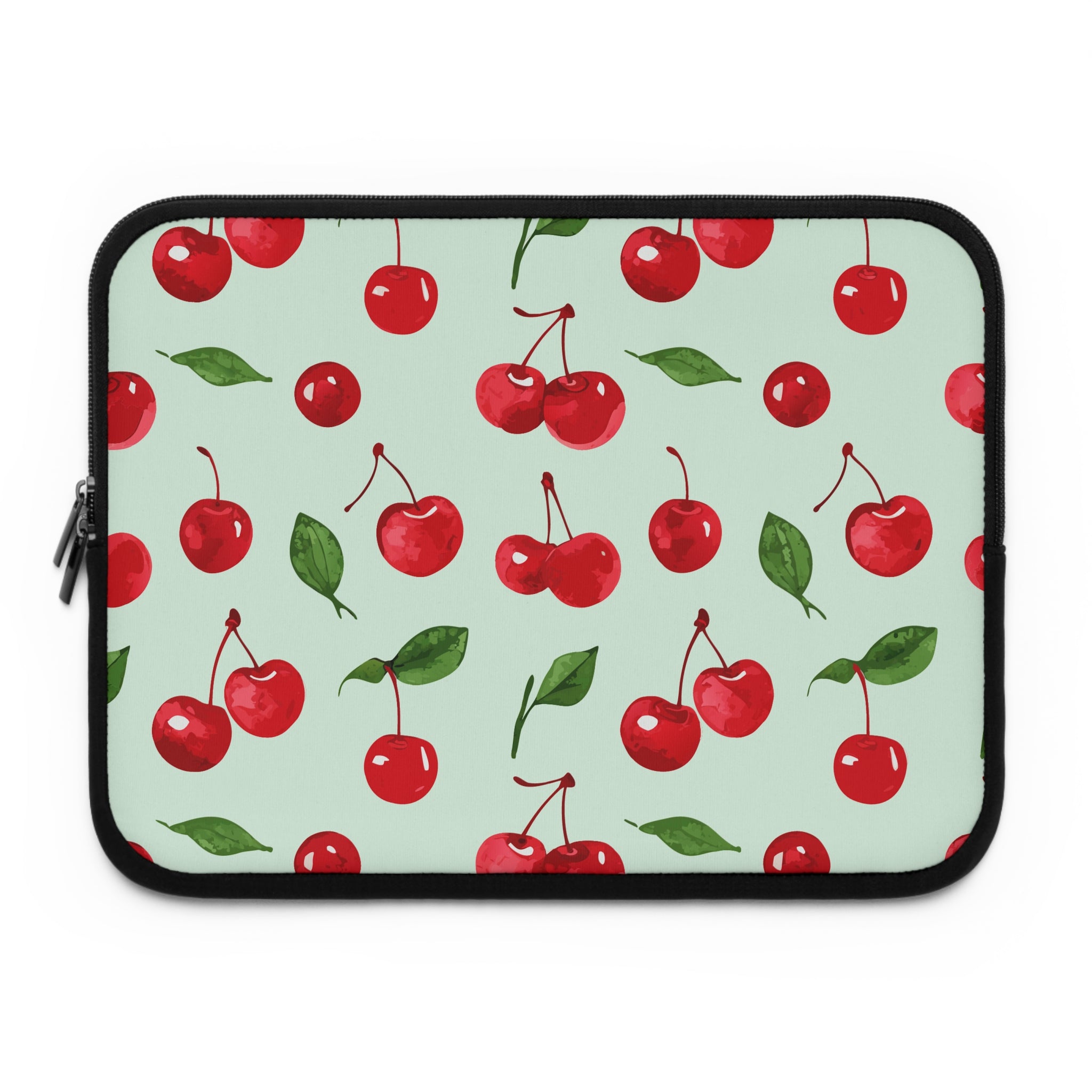 Cherry on Mint Laptop Sleeve | Retro Fruit Tech Cover for Women