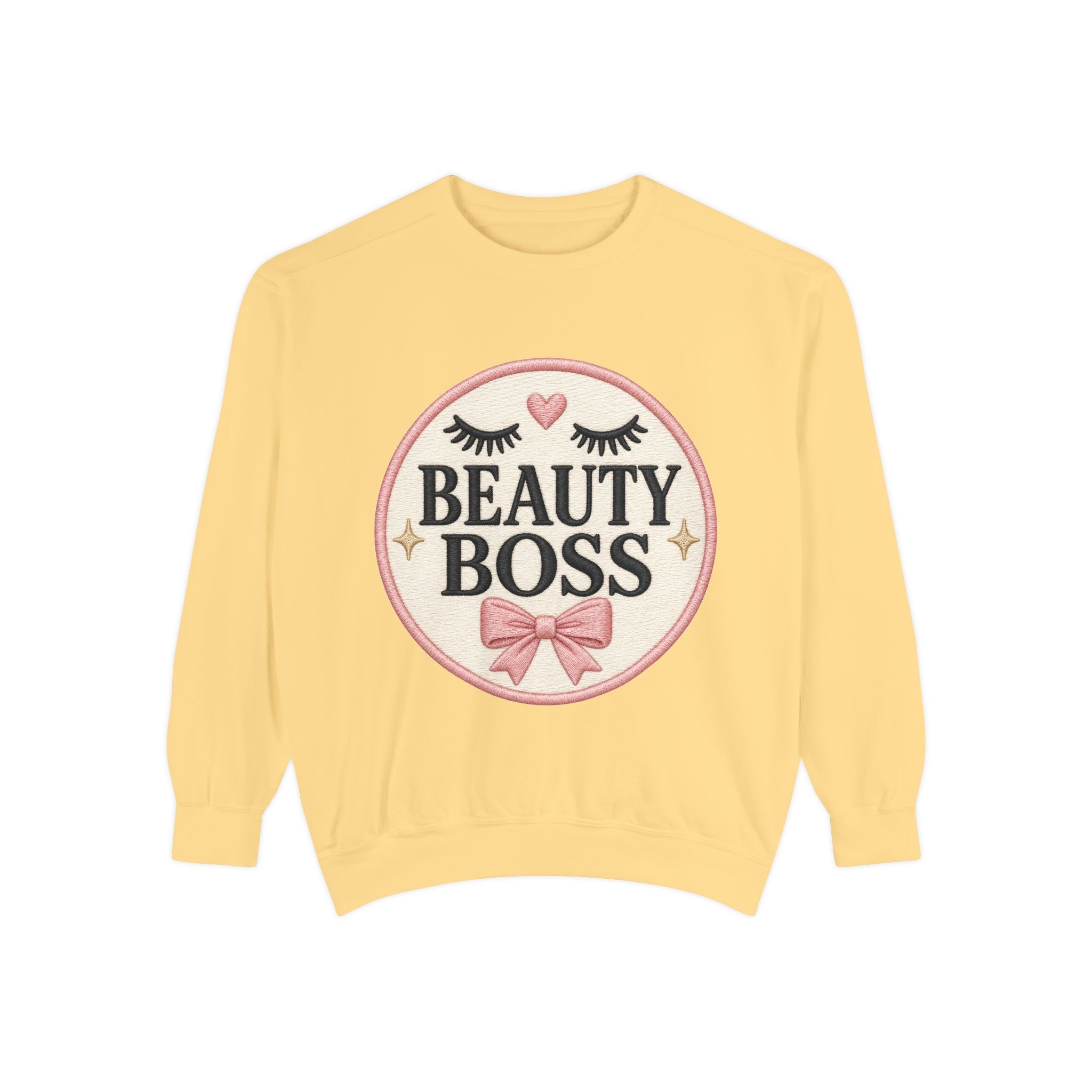 Beauty Boss Embroidered Crewneck Sweatshirt, Esthetician Sweatshirt, Lash Tech Gift, Makeup Artist Shirt, Salon Owner Gift