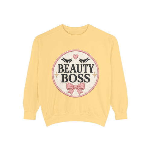 Beauty Boss Embroidered Crewneck Sweatshirt, Esthetician Sweatshirt, Lash Tech Gift, Makeup Artist Shirt, Salon Owner Gift
