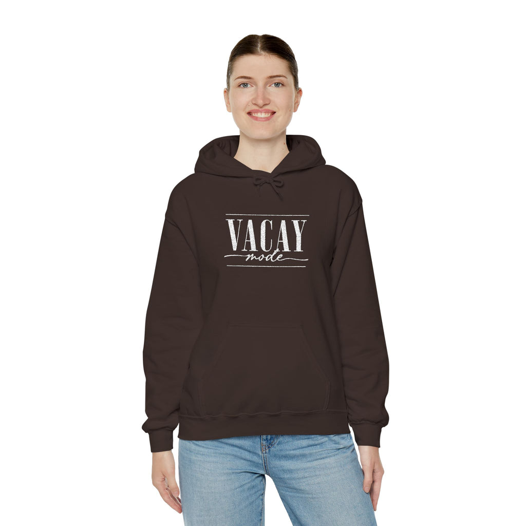 Vacay Mode Embroidered Hoodie — Vacation Travel Sweatshirt