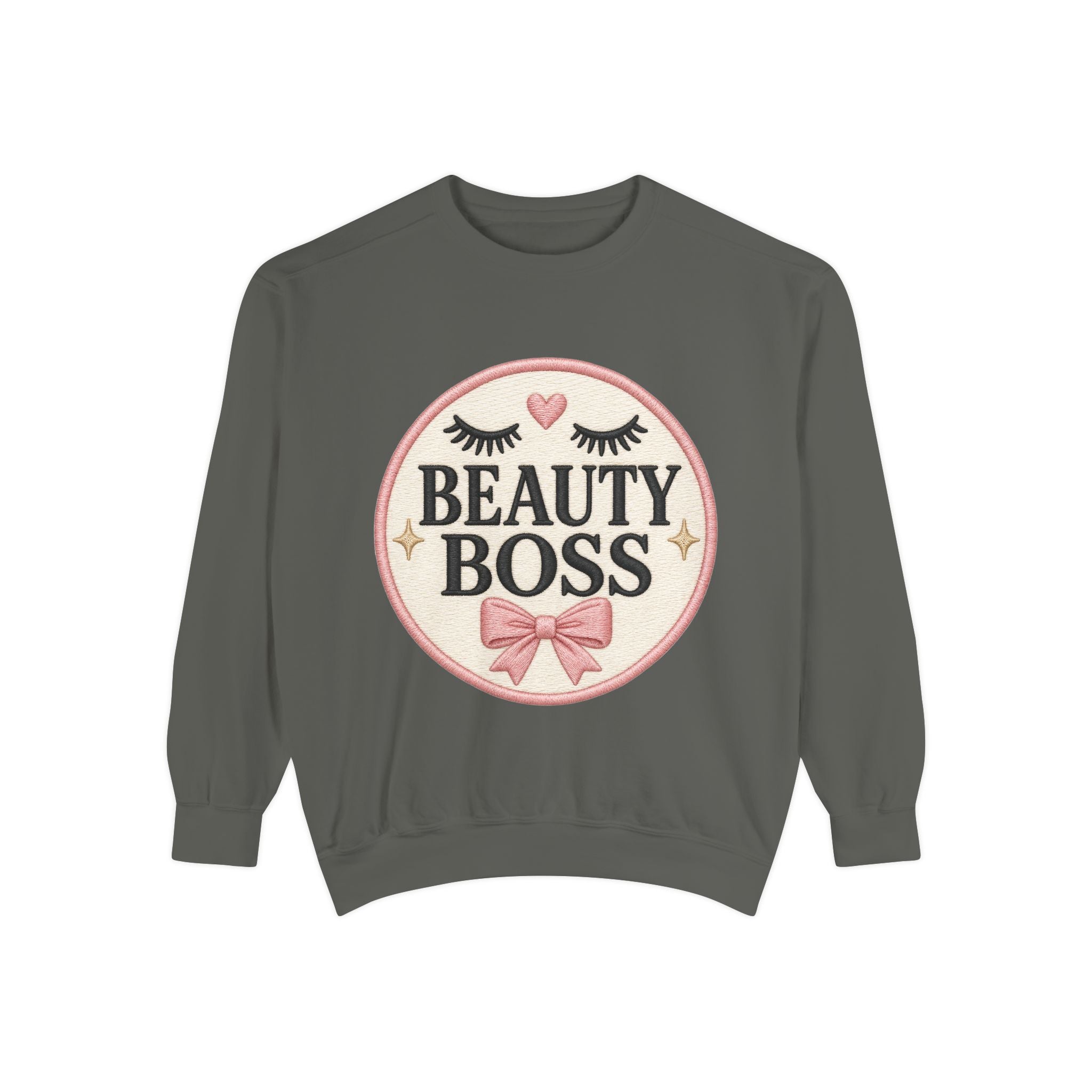 Beauty Boss Embroidered Crewneck Sweatshirt, Esthetician Sweatshirt, Lash Tech Gift, Makeup Artist Shirt, Salon Owner Gift