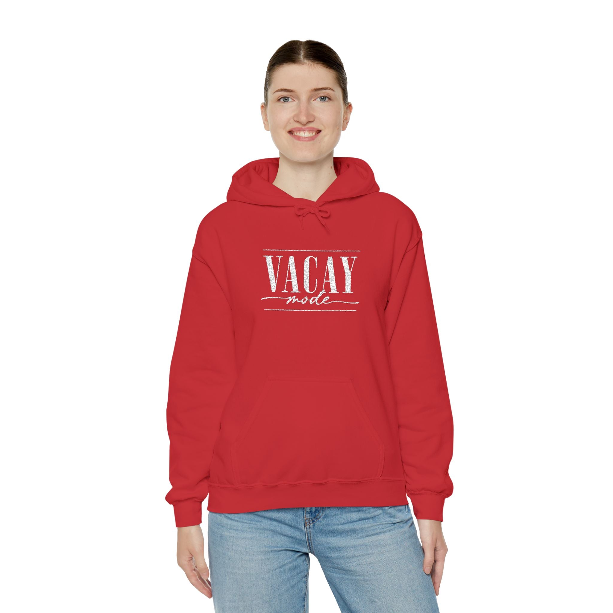 Vacay Mode Embroidered Hoodie — Vacation Travel Sweatshirt