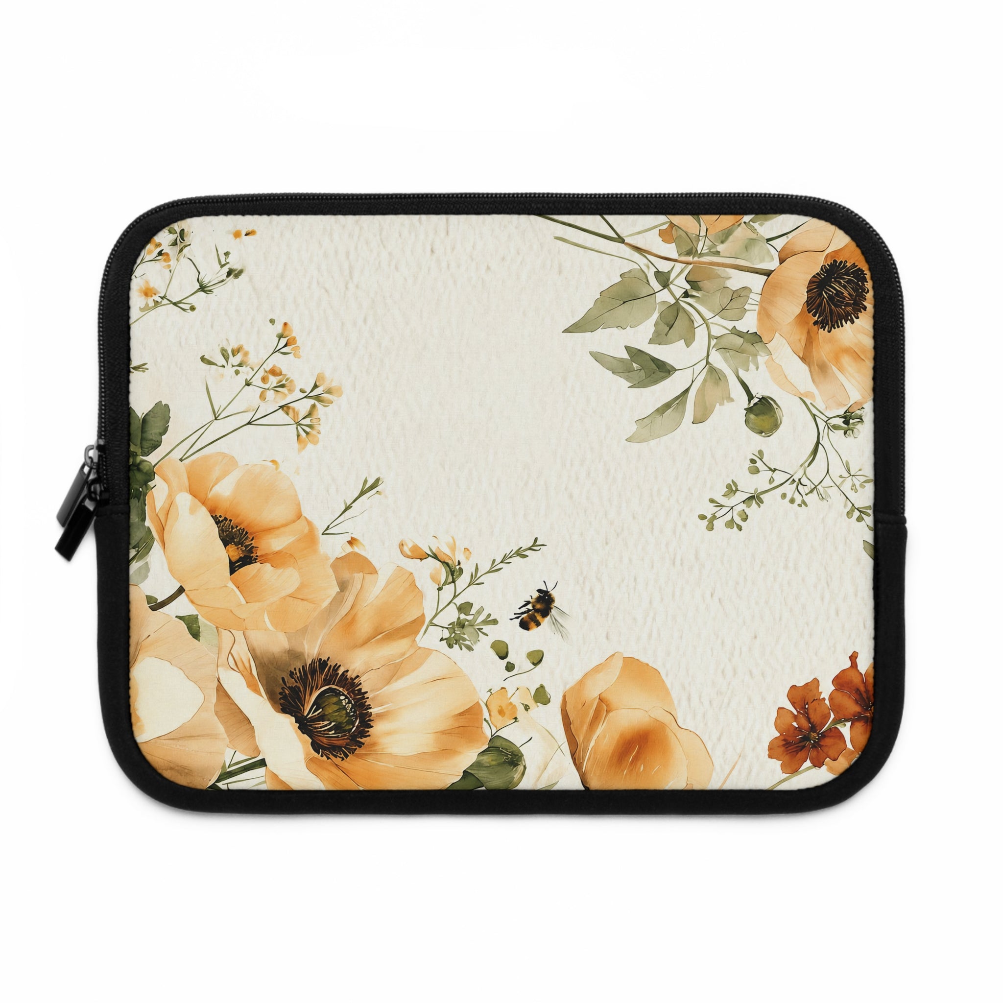 Mustard Poppy Laptop Sleeve | Golden Bee and Bloom Botanical Tech Cover