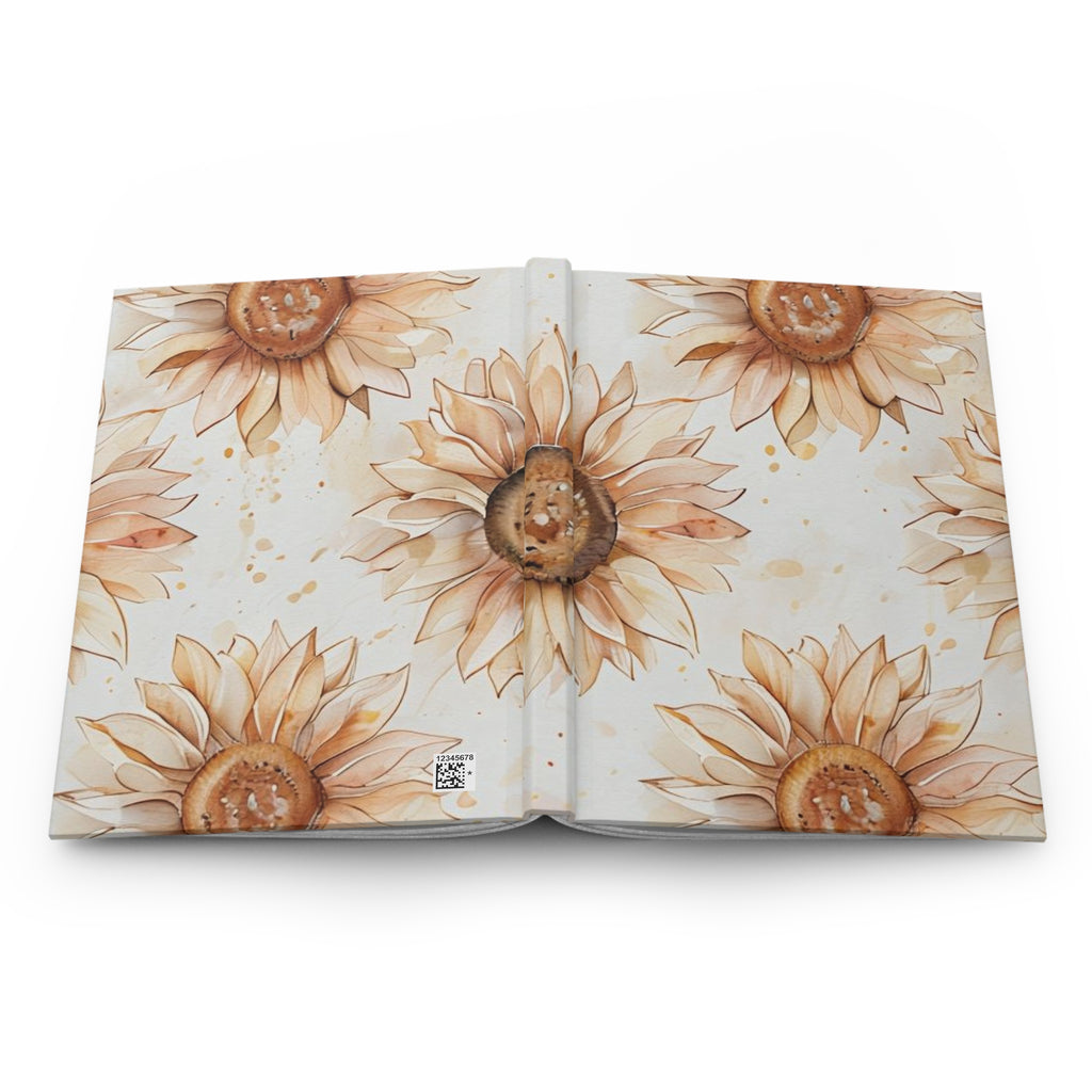 Sunkissed Sunflower Hardcover Journal — Floral Notebook for Notes & Gratitude
