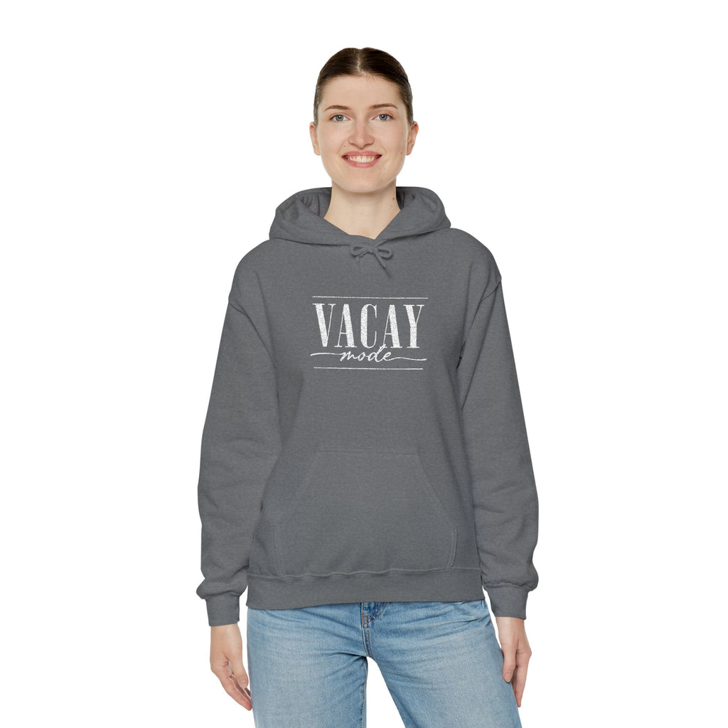 Vacay Mode Embroidered Hoodie — Vacation Travel Sweatshirt