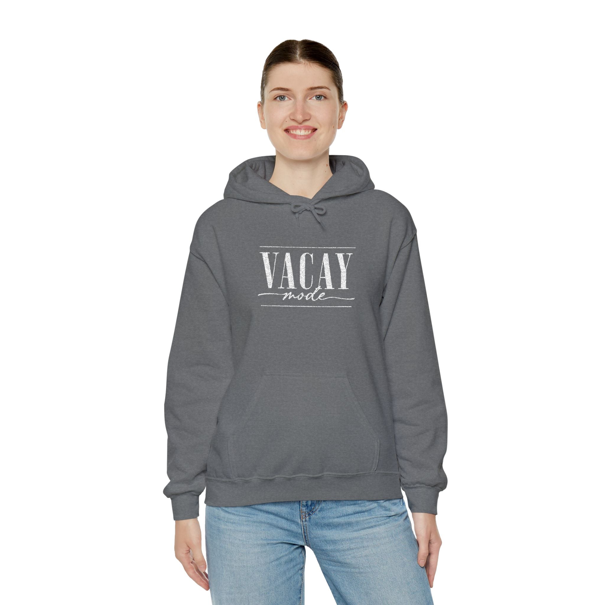Vacay Mode Embroidered Hoodie — Vacation Travel Sweatshirt
