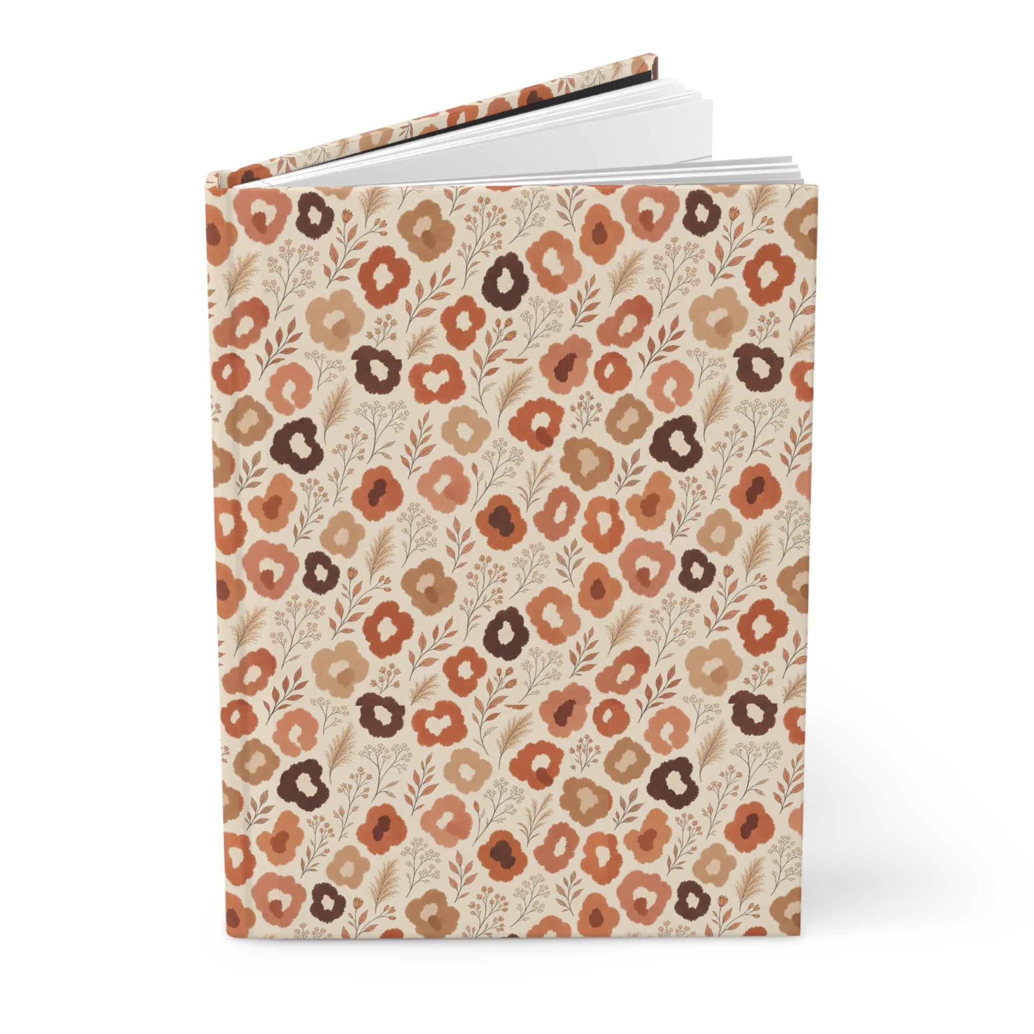 Terracotta Wildflower Hardcover Journal | Boho Neutral Floral Notebook