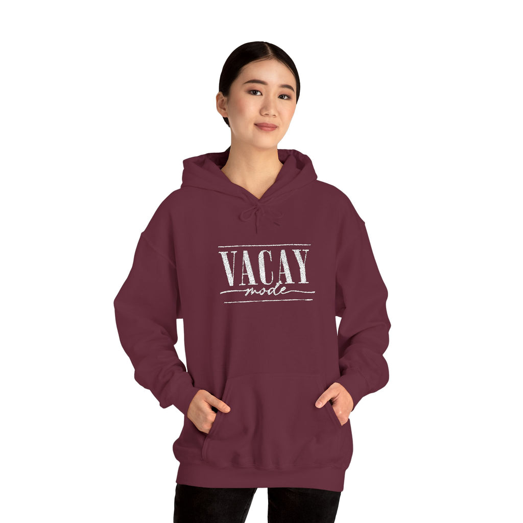 Vacay Mode Embroidered Hoodie — Vacation Travel Sweatshirt
