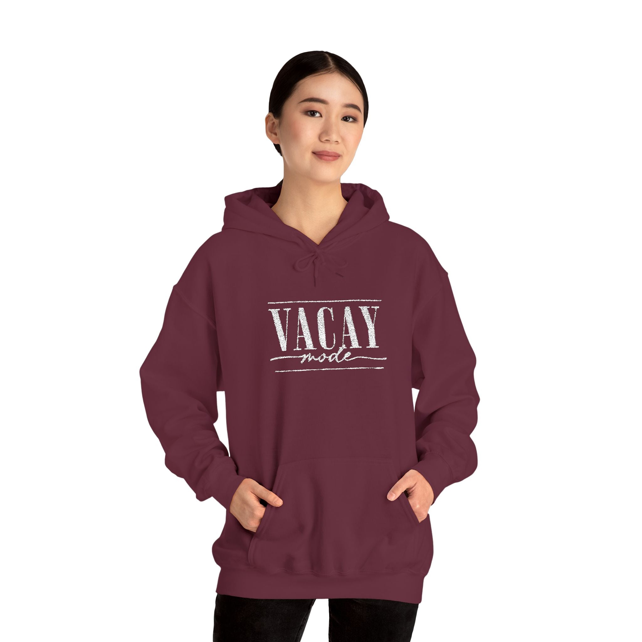 Vacay Mode Embroidered Hoodie — Vacation Travel Sweatshirt
