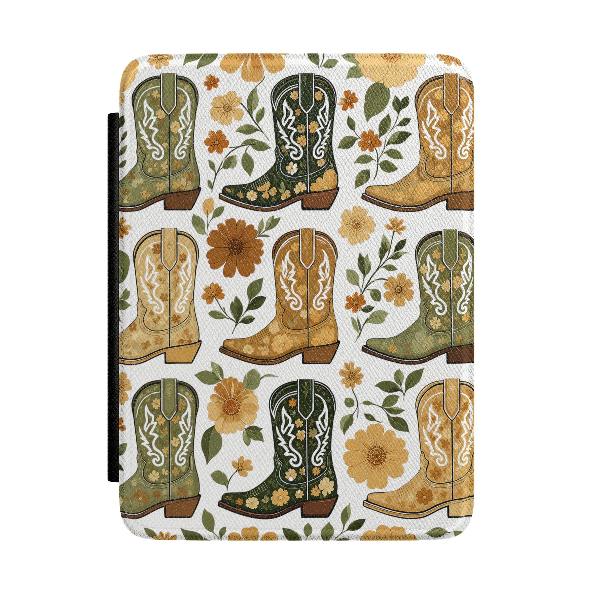 Western Cowboy Boots Kindle Paperwhite Case | Wildflower Floral E-Reader Cover