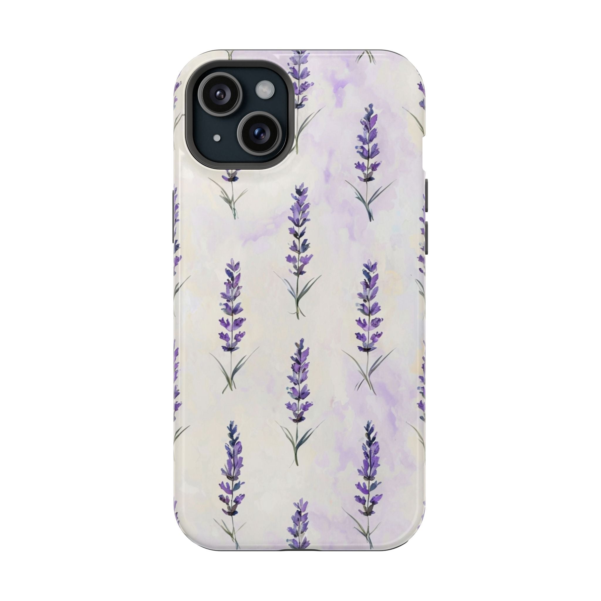Watercolor Lavender Phone Case — Cottagecore Floral MagSafe Tough Cover