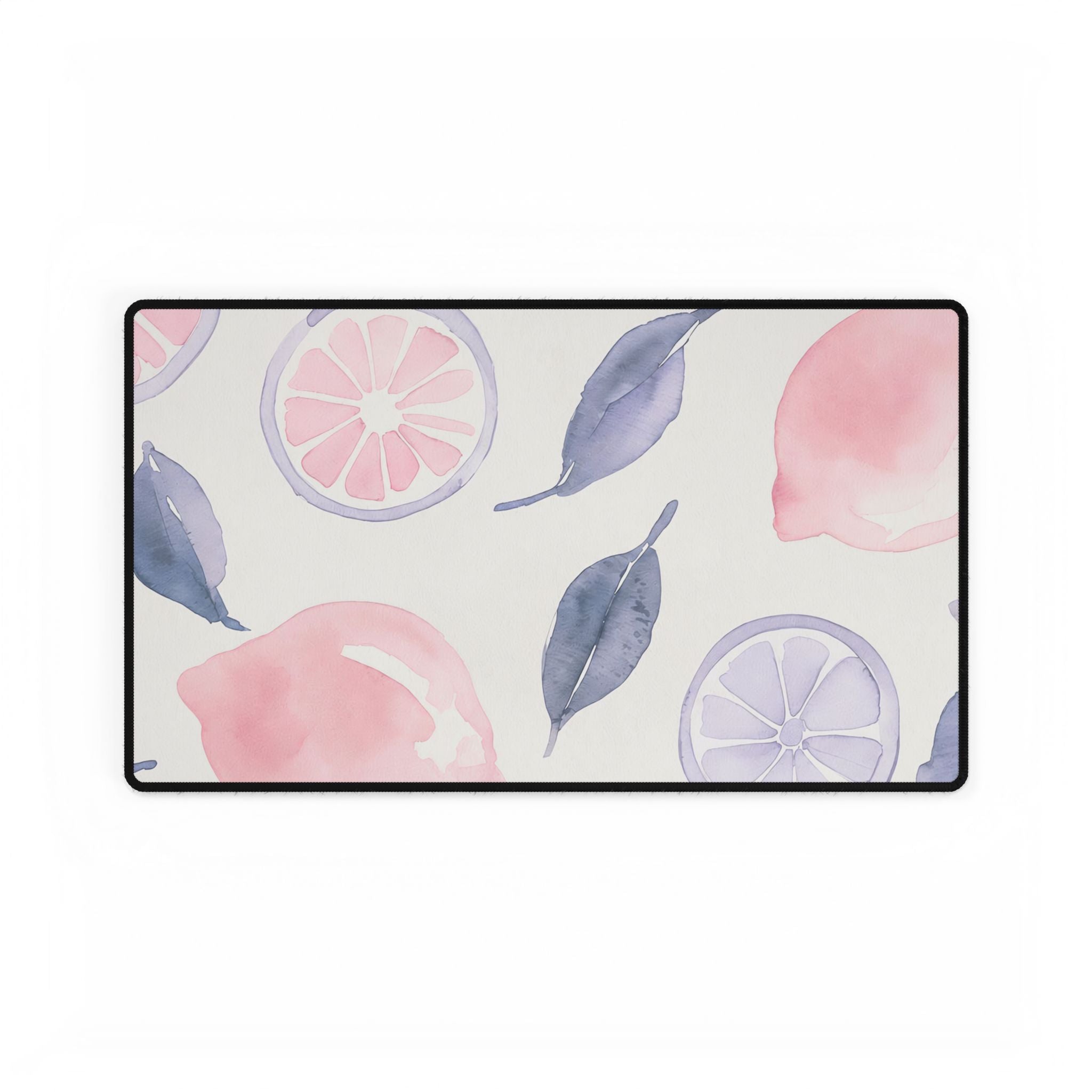 Pink Citrus Desk Mat | Pastel Lemon Coquette Mouse Pad for Cute Workspaces