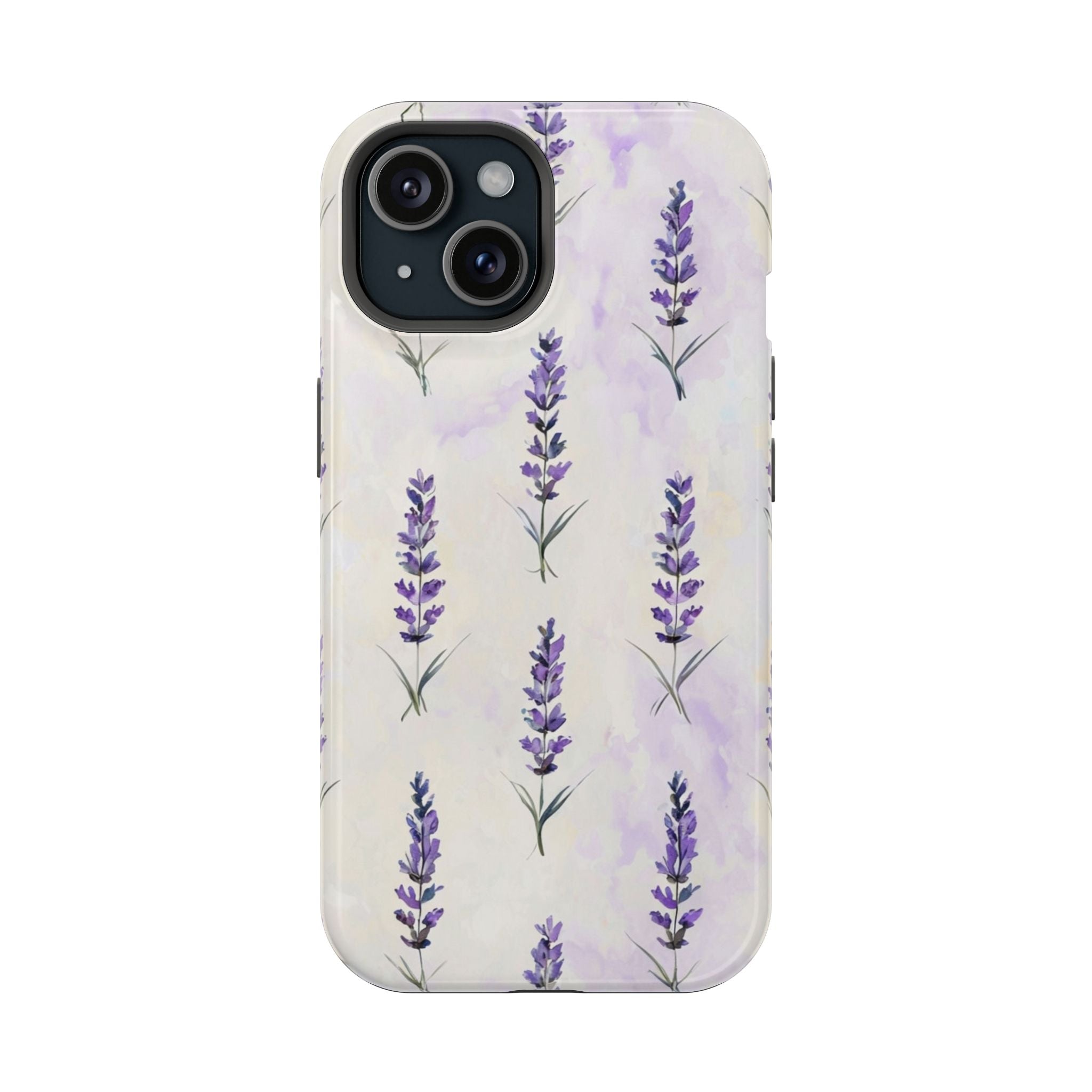 Watercolor Lavender Phone Case — Cottagecore Floral MagSafe Tough Cover