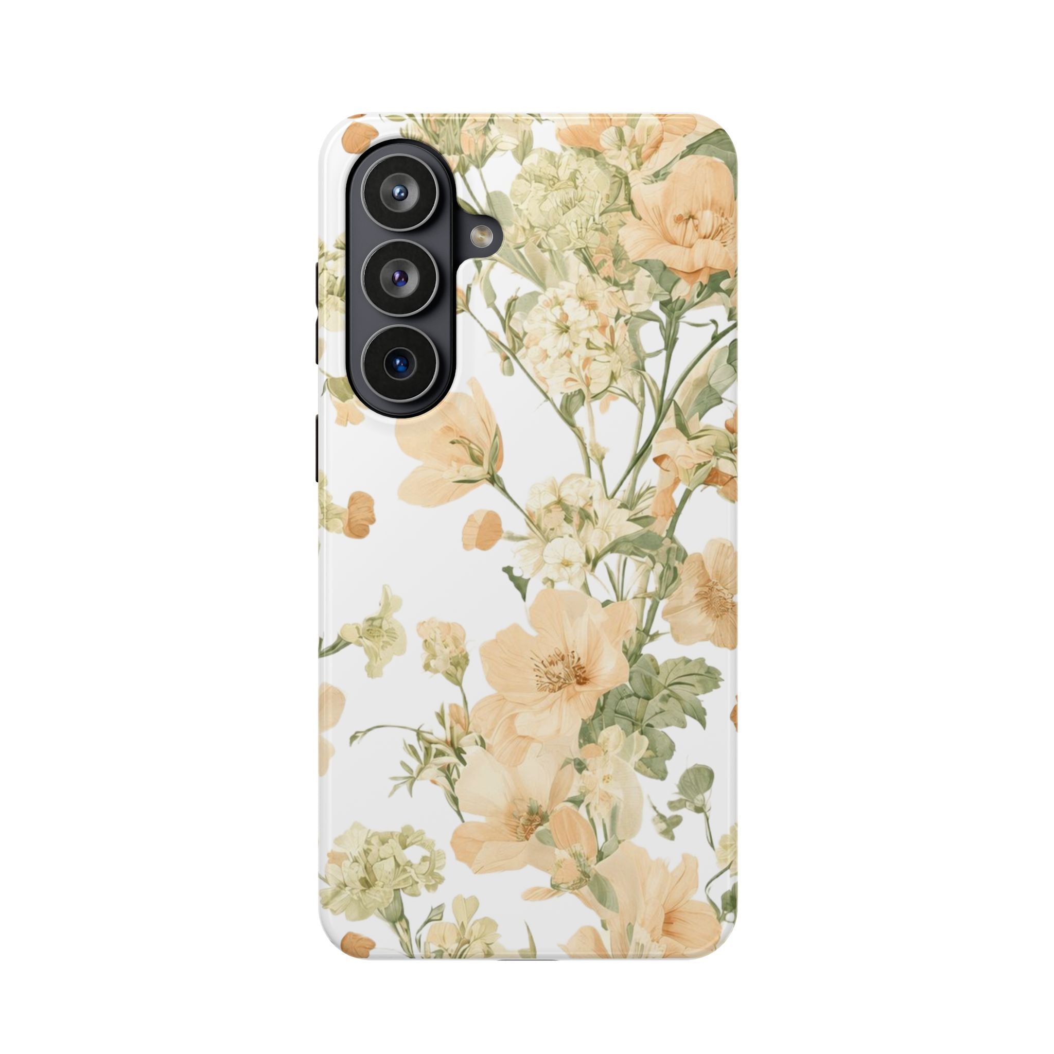 Peach Vintage Floral Phone Case — Cottagecore MagSafe Tough Cover