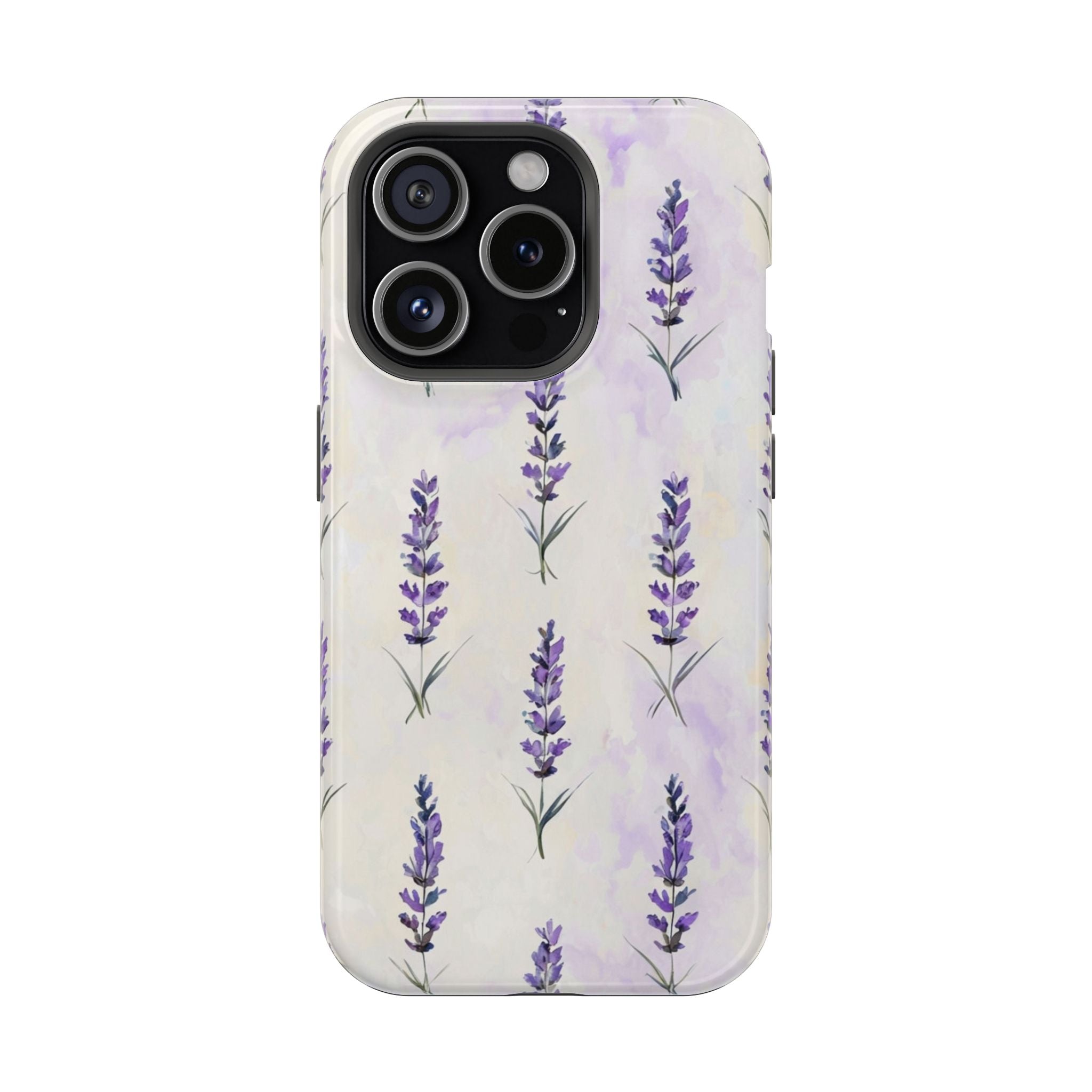 Watercolor Lavender Phone Case — Cottagecore Floral MagSafe Tough Cover