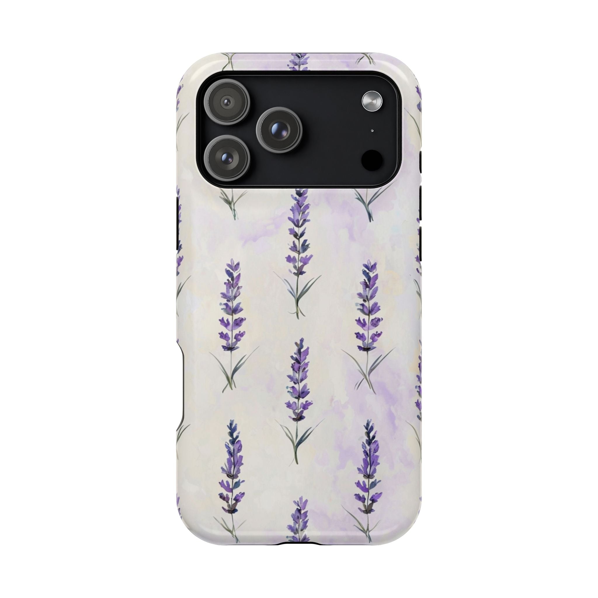 Watercolor Lavender Phone Case — Cottagecore Floral MagSafe Tough Cover