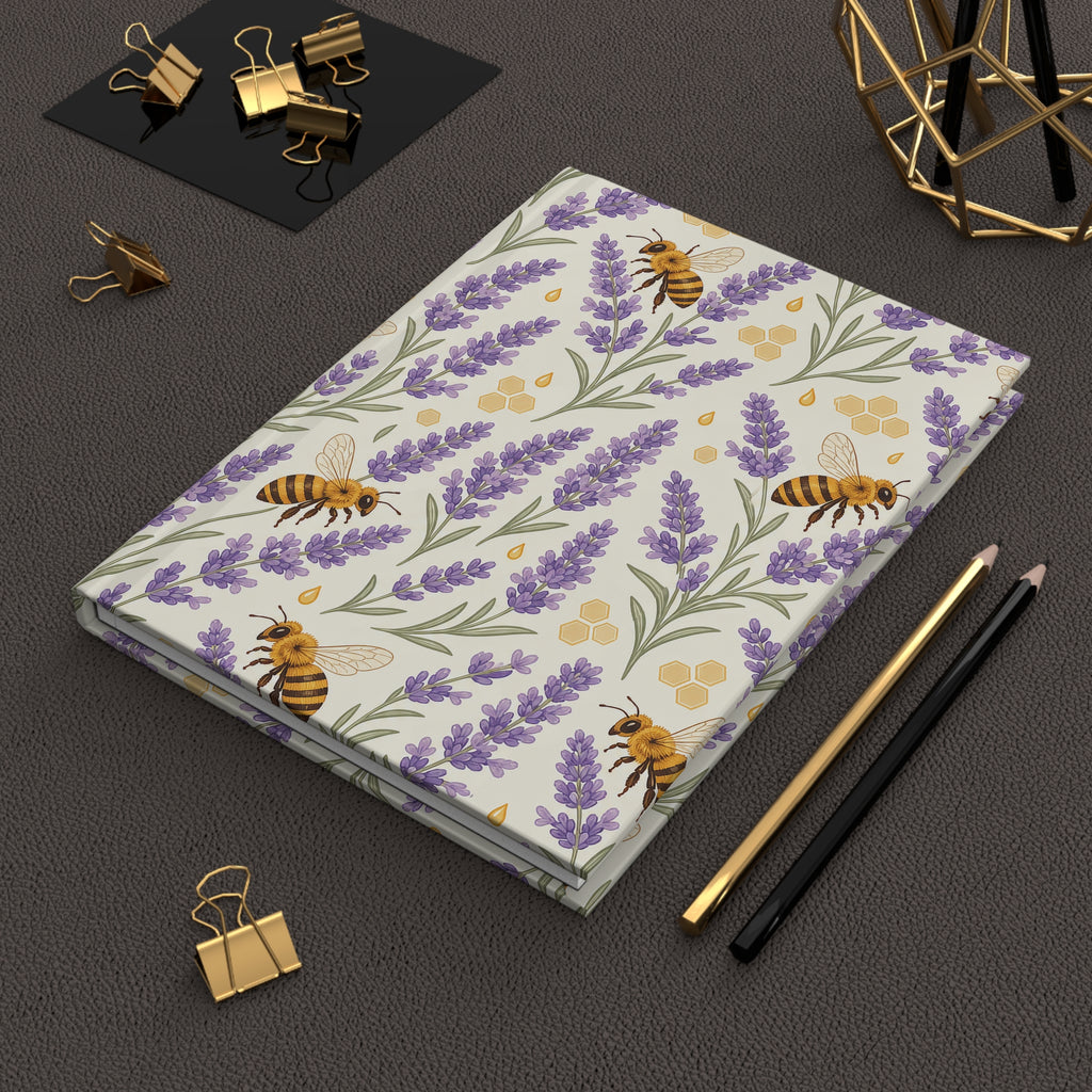 Lavender Honey Hardcover Journal — Floral Notebook for Gardening, Nature Lovers & Aromatherapy Notes