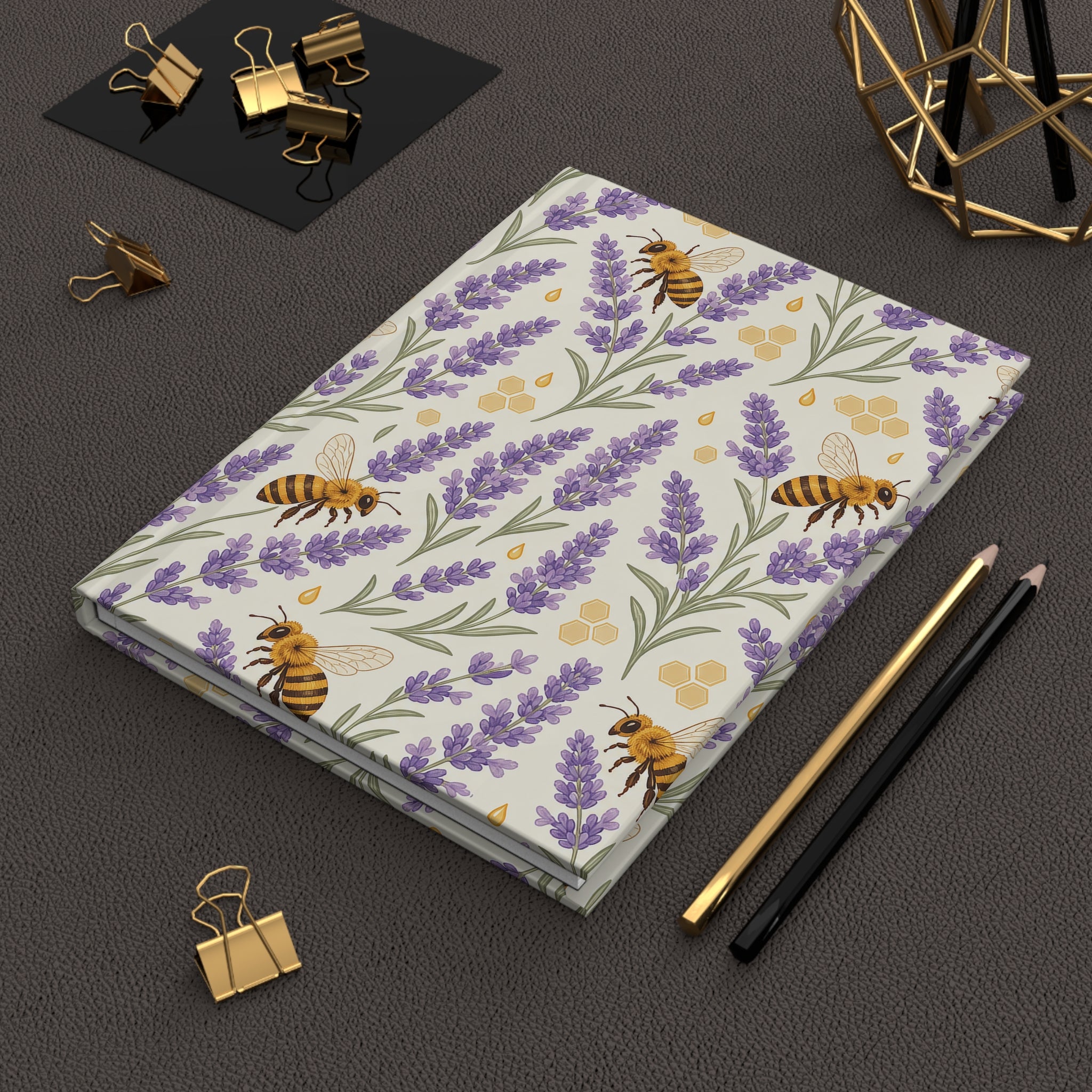 Lavender Honey Hardcover Journal — Floral Notebook for Gardening, Nature Lovers & Aromatherapy Notes