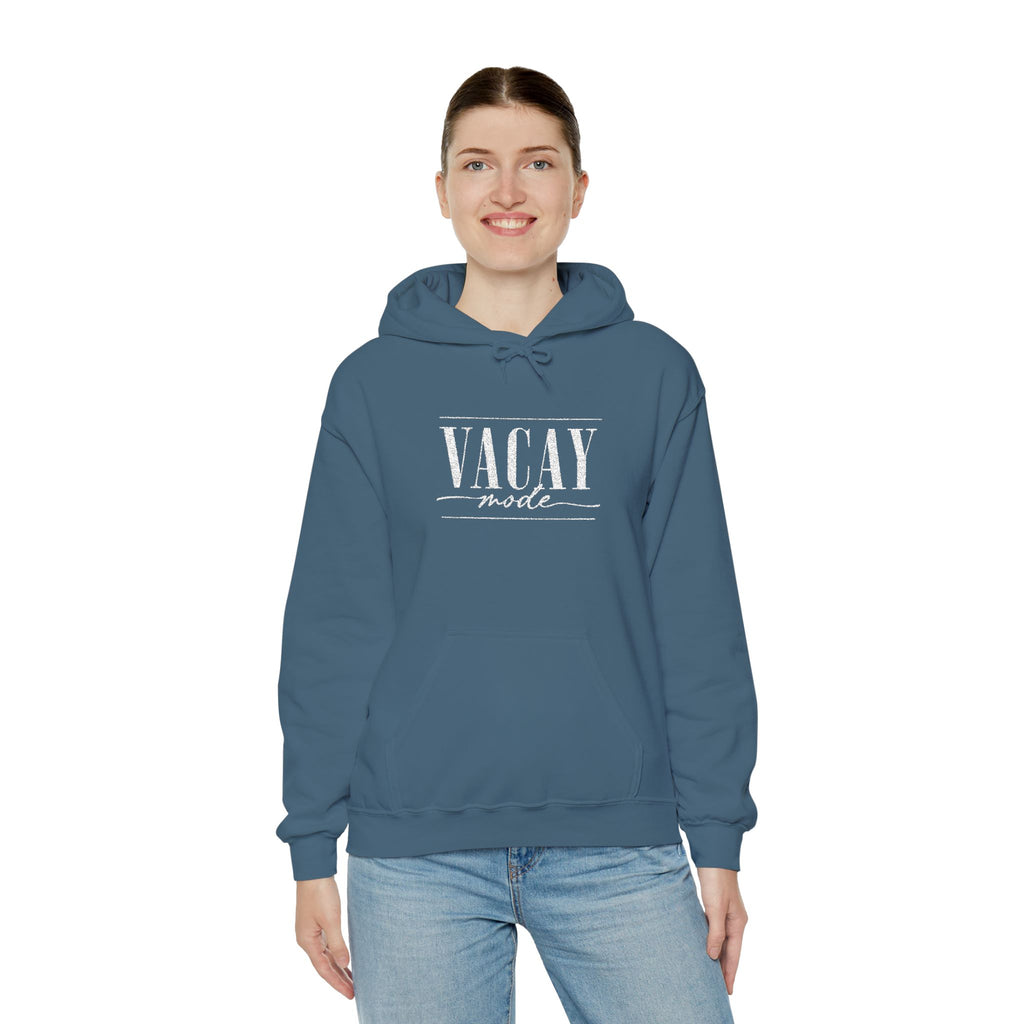 Vacay Mode Embroidered Hoodie — Vacation Travel Sweatshirt
