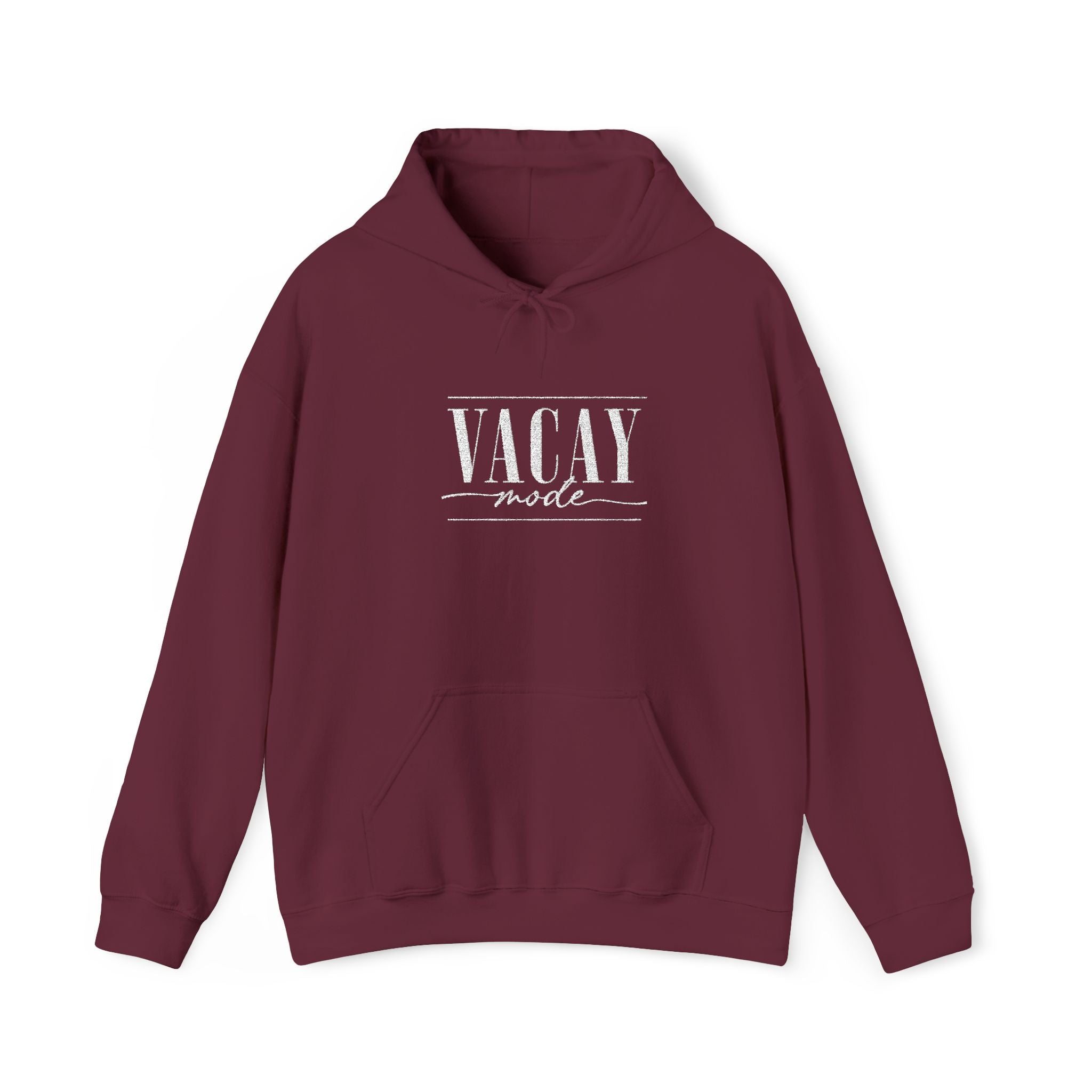 Vacay Mode Embroidered Hoodie — Vacation Travel Sweatshirt