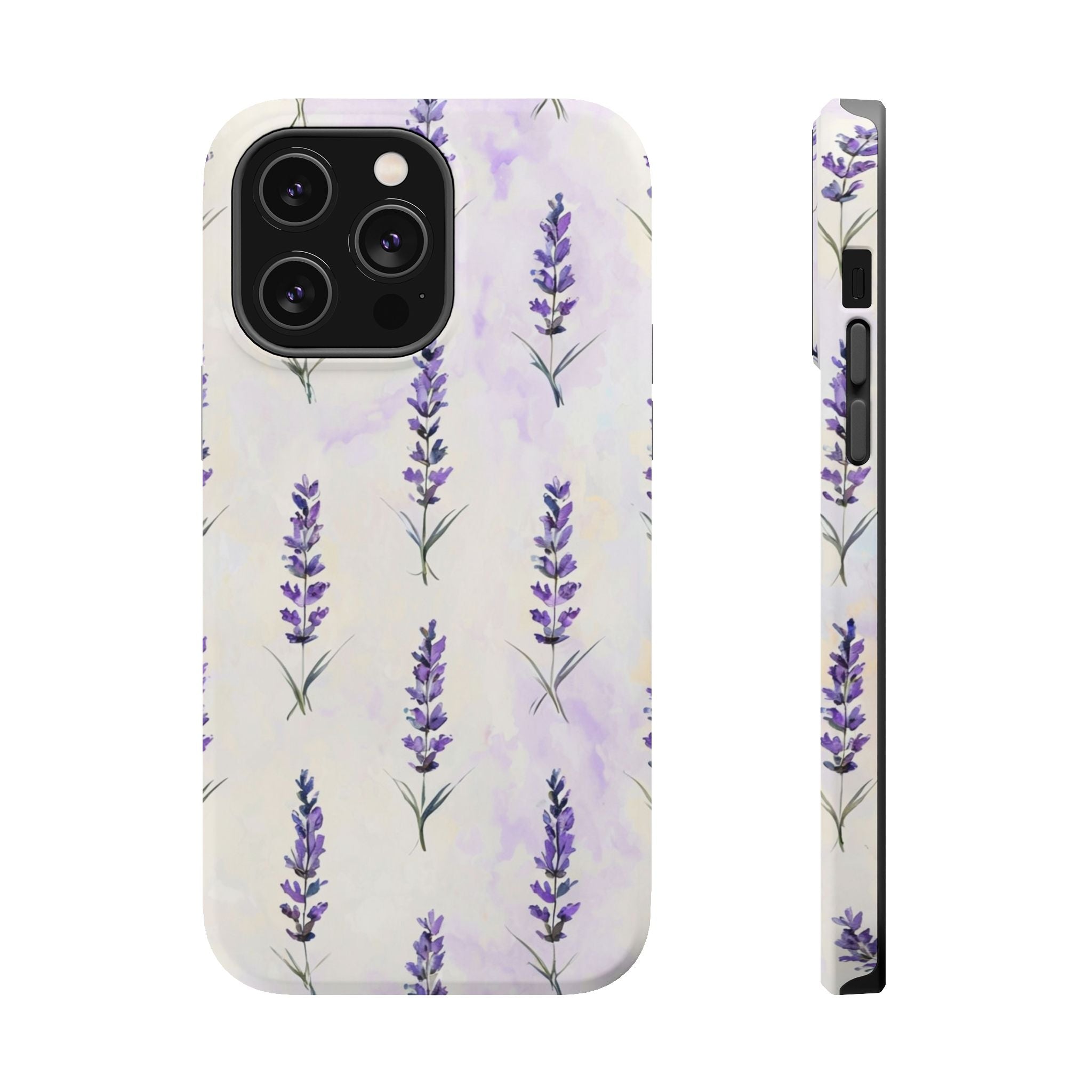 Watercolor Lavender Phone Case — Cottagecore Floral MagSafe Tough Cover