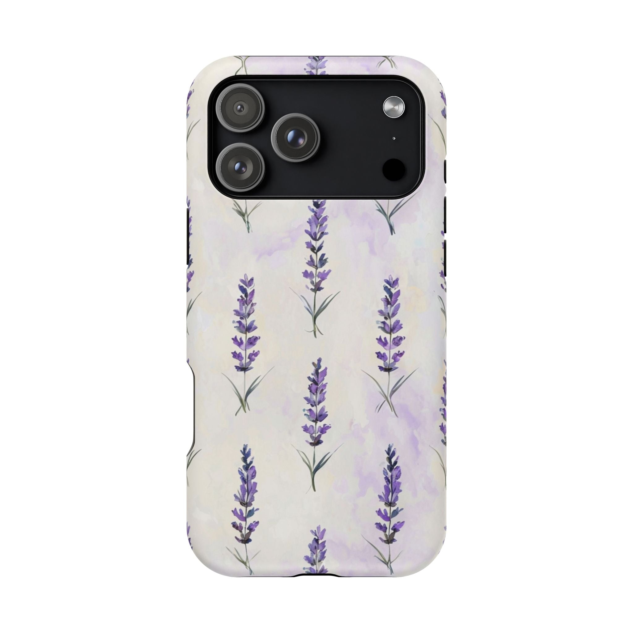 Watercolor Lavender Phone Case — Cottagecore Floral MagSafe Tough Cover