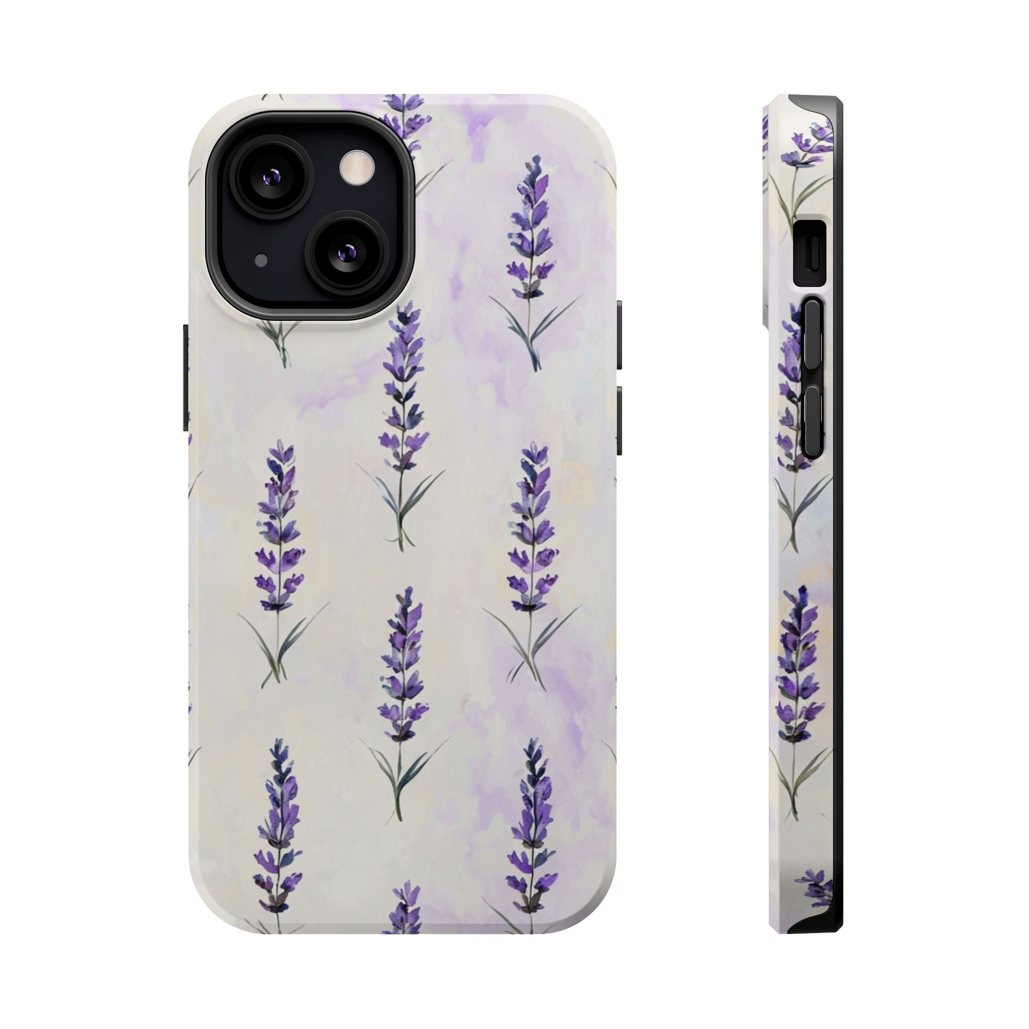 Watercolor Lavender Phone Case — Cottagecore Floral MagSafe Tough Cover