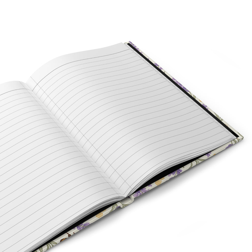 Lavender Honey Hardcover Journal — Floral Notebook for Gardening, Nature Lovers & Aromatherapy Notes