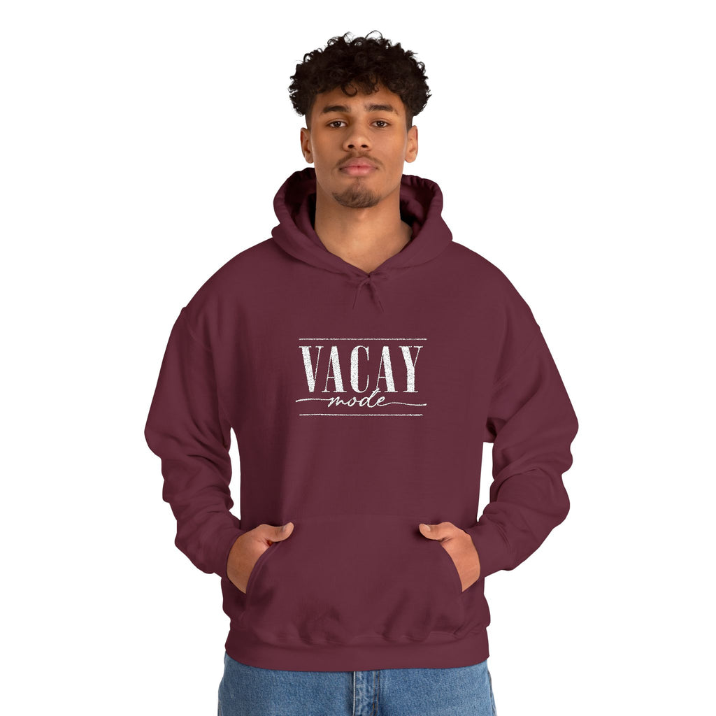 Vacay Mode Embroidered Hoodie — Vacation Travel Sweatshirt