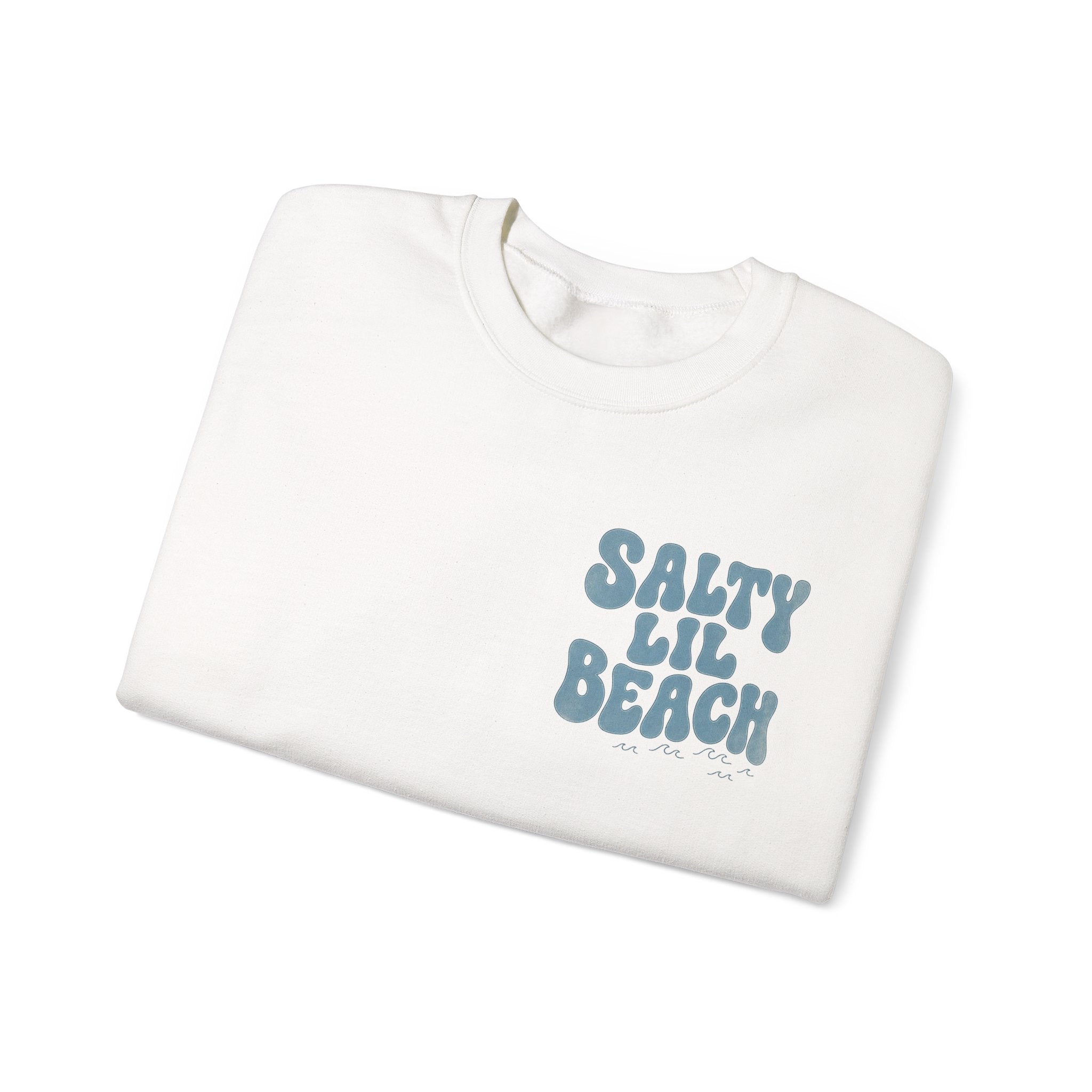 Salty Lil Beach Sweatshirt | Retro Wave Beach Text Crewneck