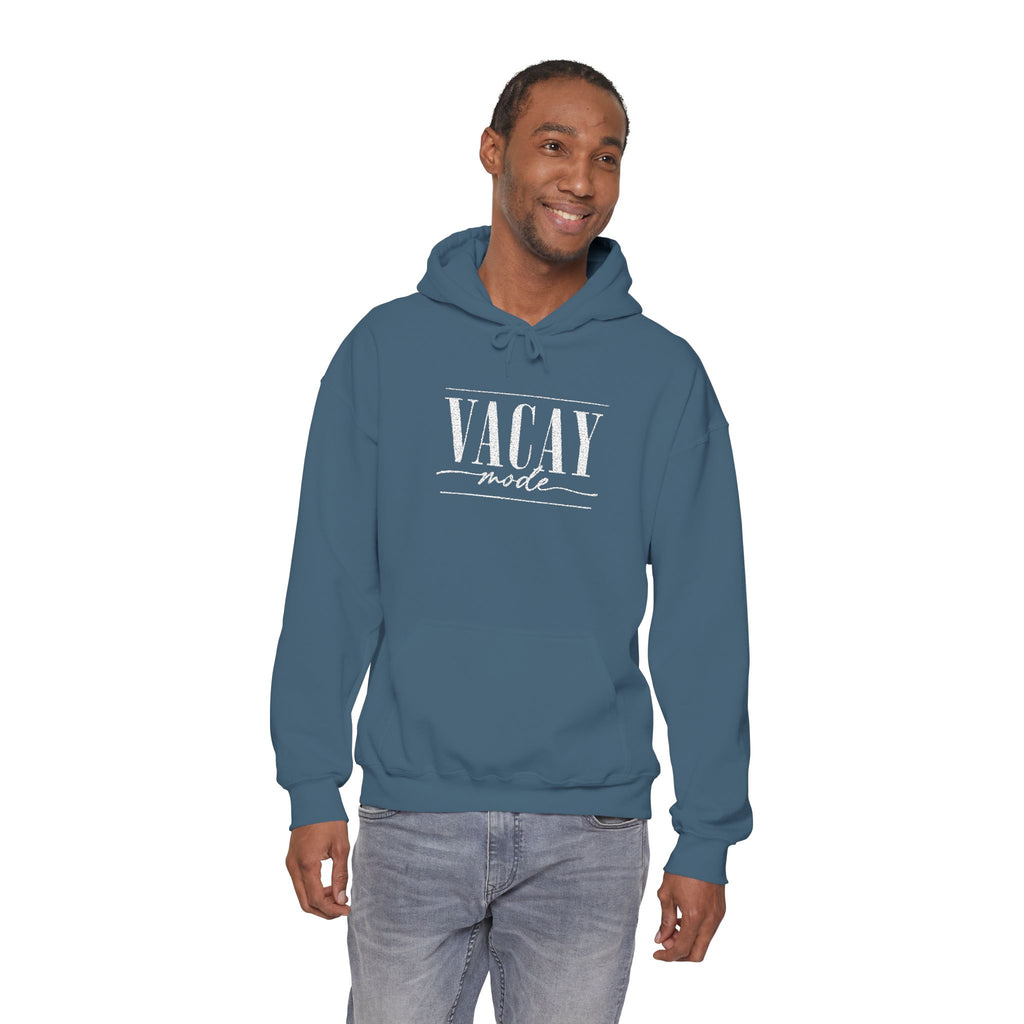 Vacay Mode Embroidered Hoodie — Vacation Travel Sweatshirt