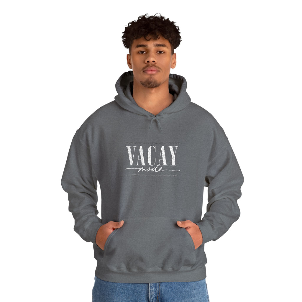 Vacay Mode Embroidered Hoodie — Vacation Travel Sweatshirt