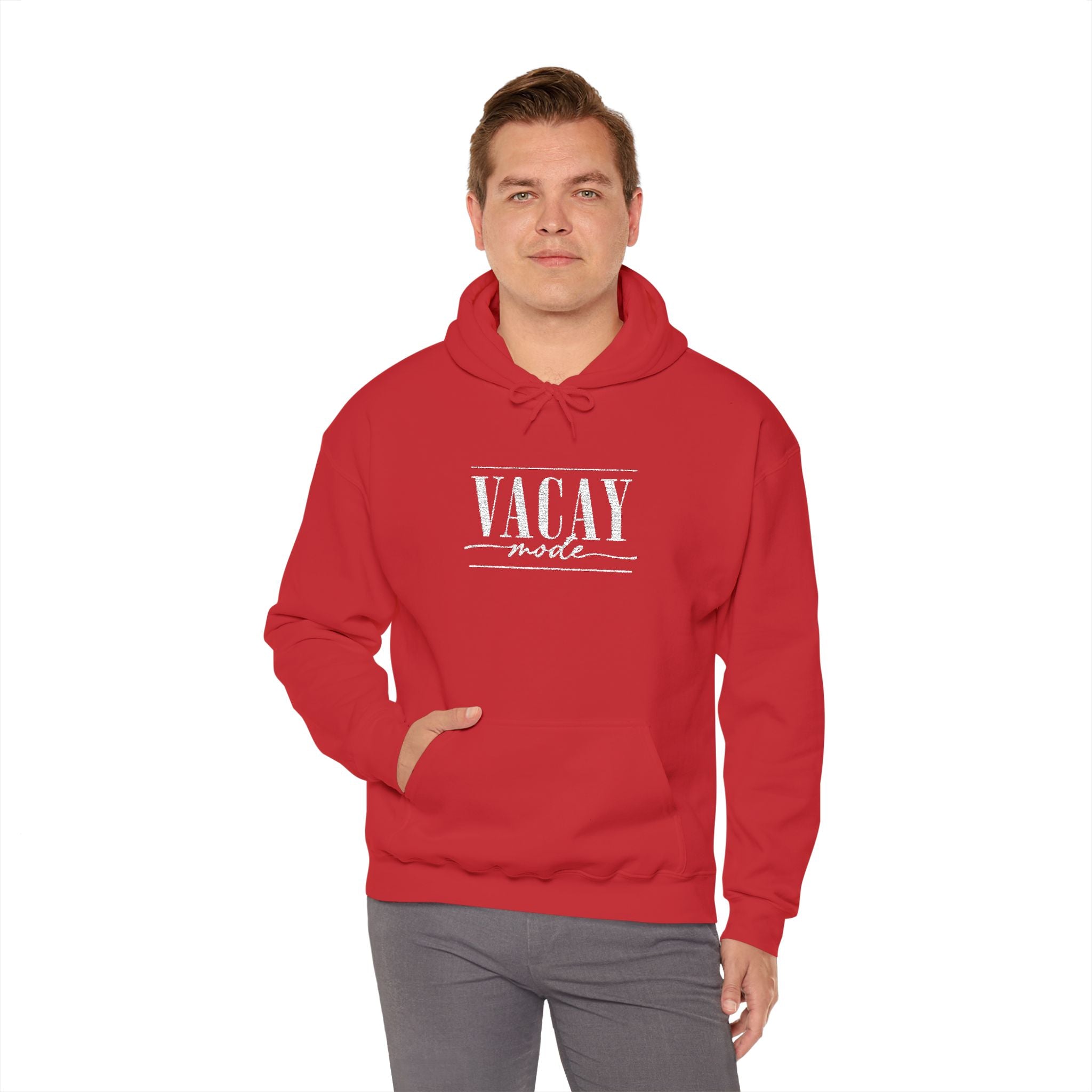 Vacay Mode Embroidered Hoodie — Vacation Travel Sweatshirt