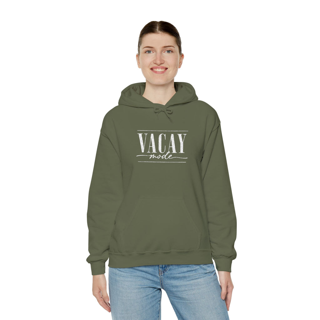 Vacay Mode Embroidered Hoodie — Vacation Travel Sweatshirt
