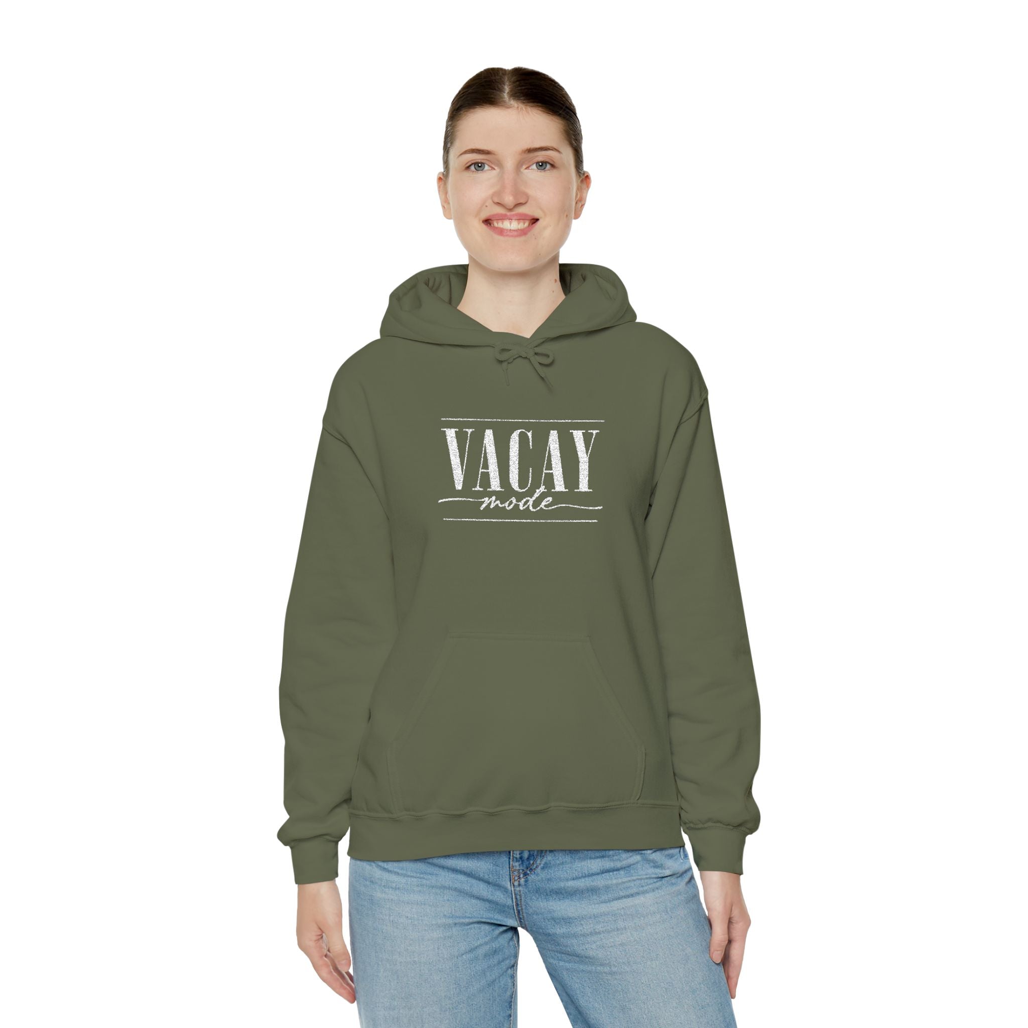 Vacay Mode Embroidered Hoodie — Vacation Travel Sweatshirt