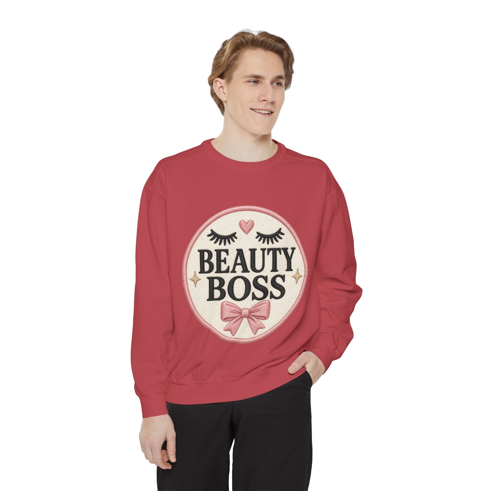 Beauty Boss Embroidered Crewneck Sweatshirt, Esthetician Sweatshirt, Lash Tech Gift, Makeup Artist Shirt, Salon Owner Gift