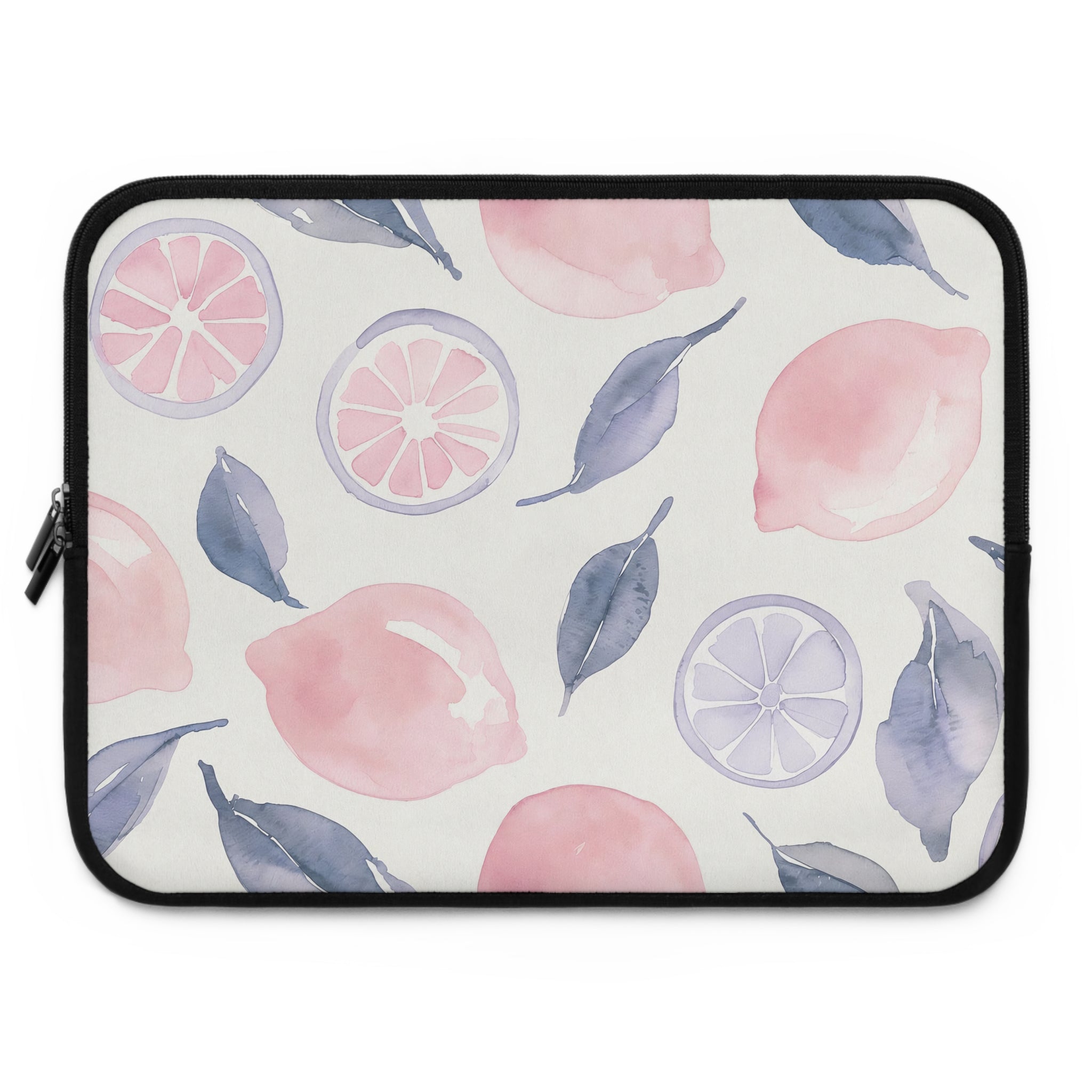 Pastel Lemon Watercolor Laptop Sleeve | Soft Citrus Tech Cover