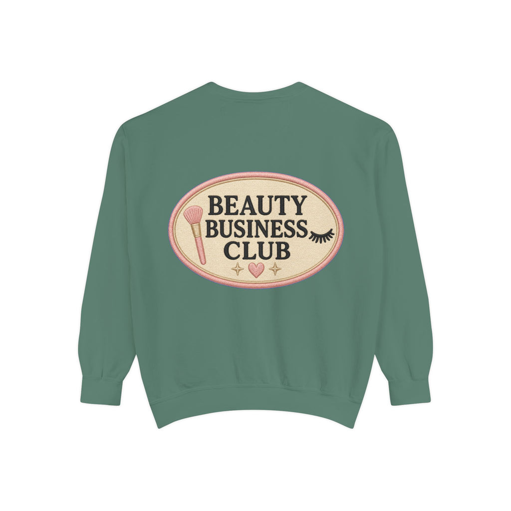 Beauty Business Club embroidered patchwork sweatshirt | beauty entrepreneur apparel