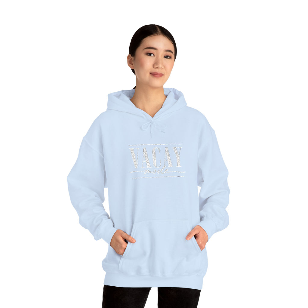 Vacay Mode Embroidered Hoodie — Vacation Travel Sweatshirt