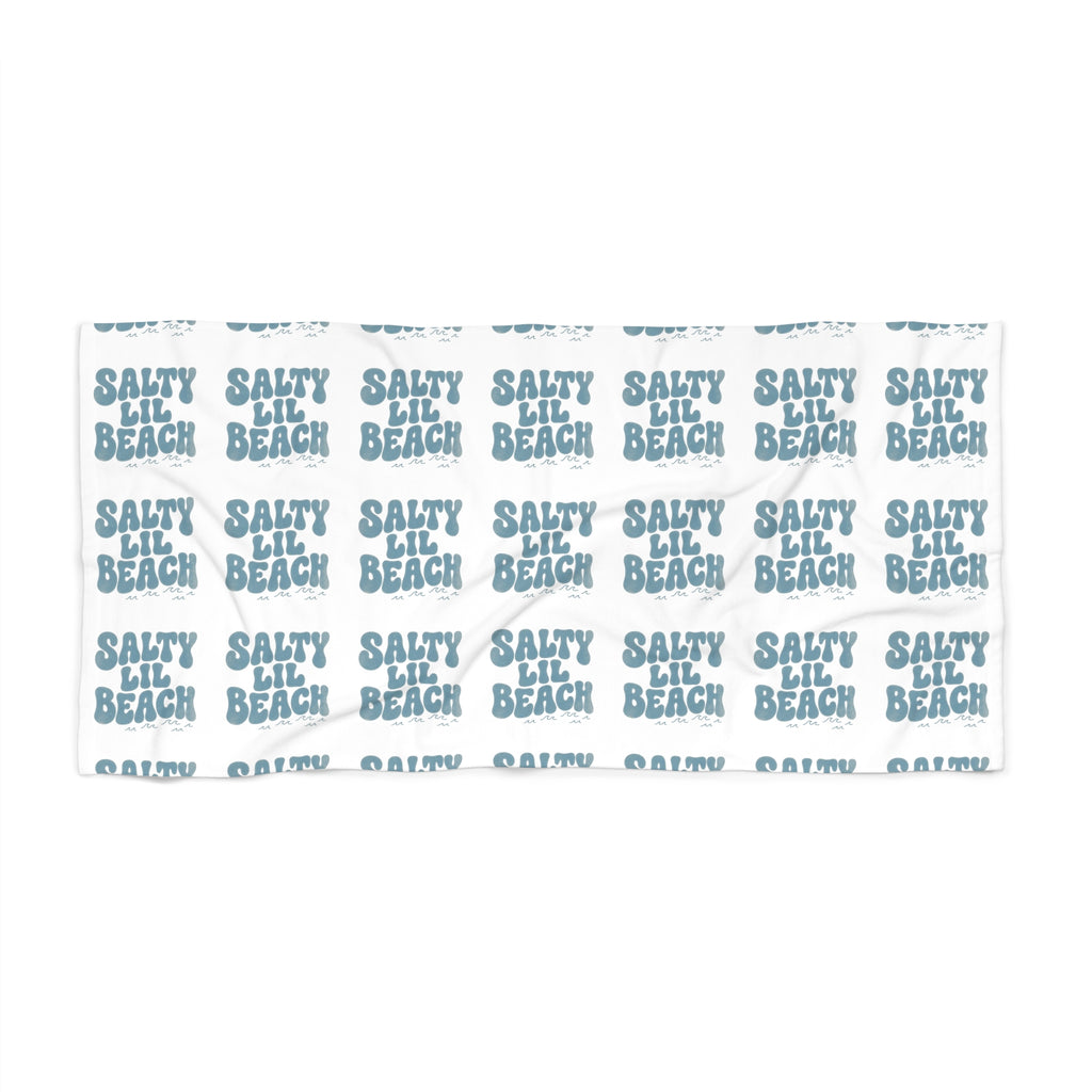 Salty Lil Beach Funny Wordplay Beach Towel | Humorous Ocean Quote Towel