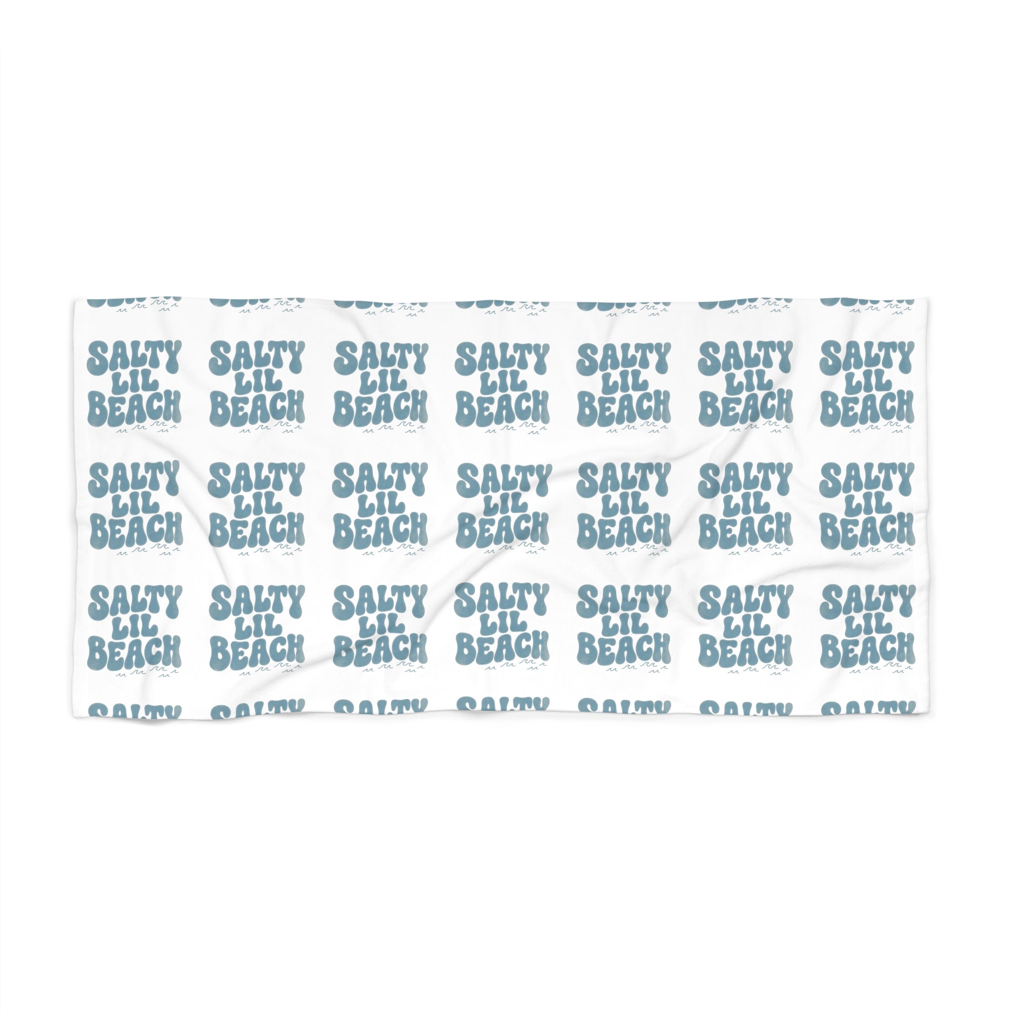 Salty Lil Beach Funny Wordplay Beach Towel | Humorous Ocean Quote Towel
