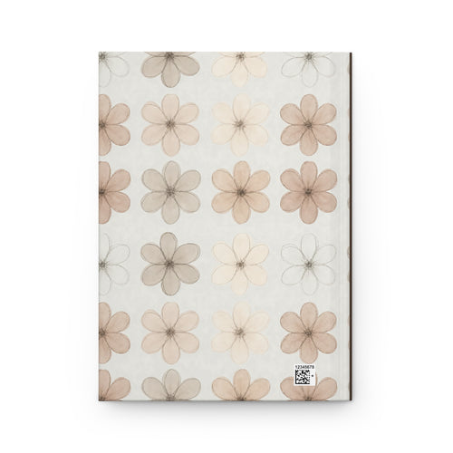 Created With a Purpose Floral Hardcover Journal | Beige Vintage Flower Notebook | 150 Lined Pages | Cottagecore Gratitude Journal | Inspirational Stationery Gift
