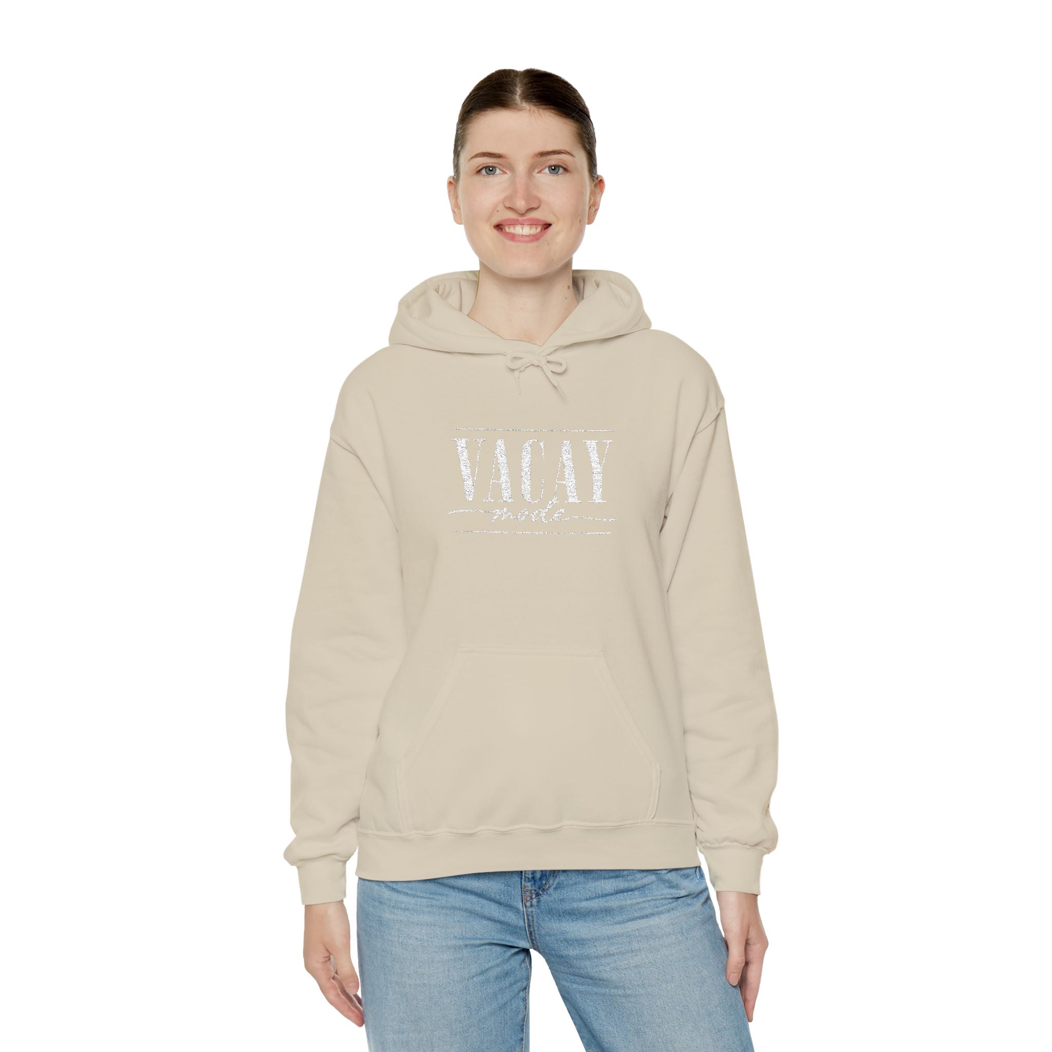 Vacay Mode Embroidered Hoodie — Vacation Travel Sweatshirt
