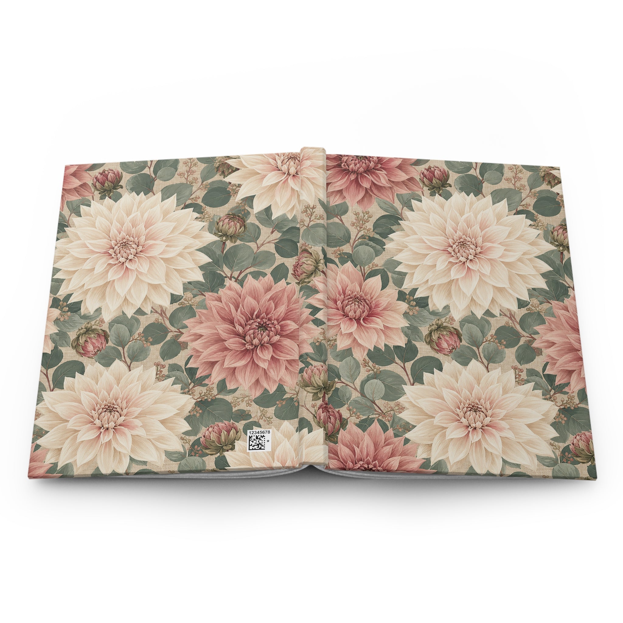 Heirloom Dahlia Garden Hardcover Journal — Vintage Botanical Notebook