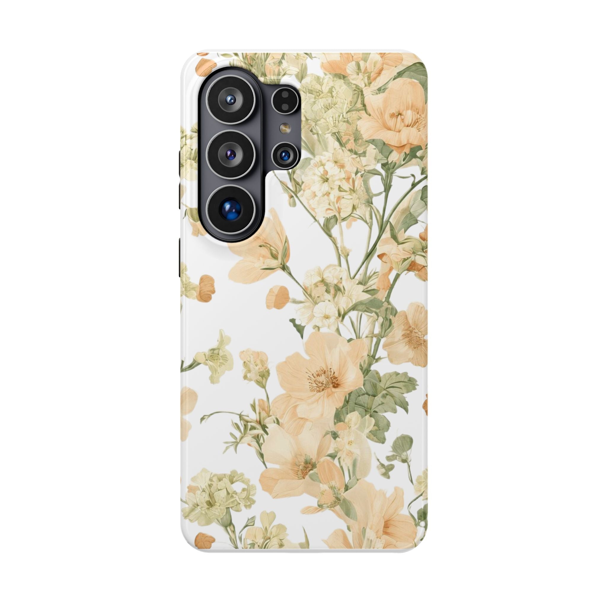 Peach Vintage Floral Phone Case — Cottagecore MagSafe Tough Cover