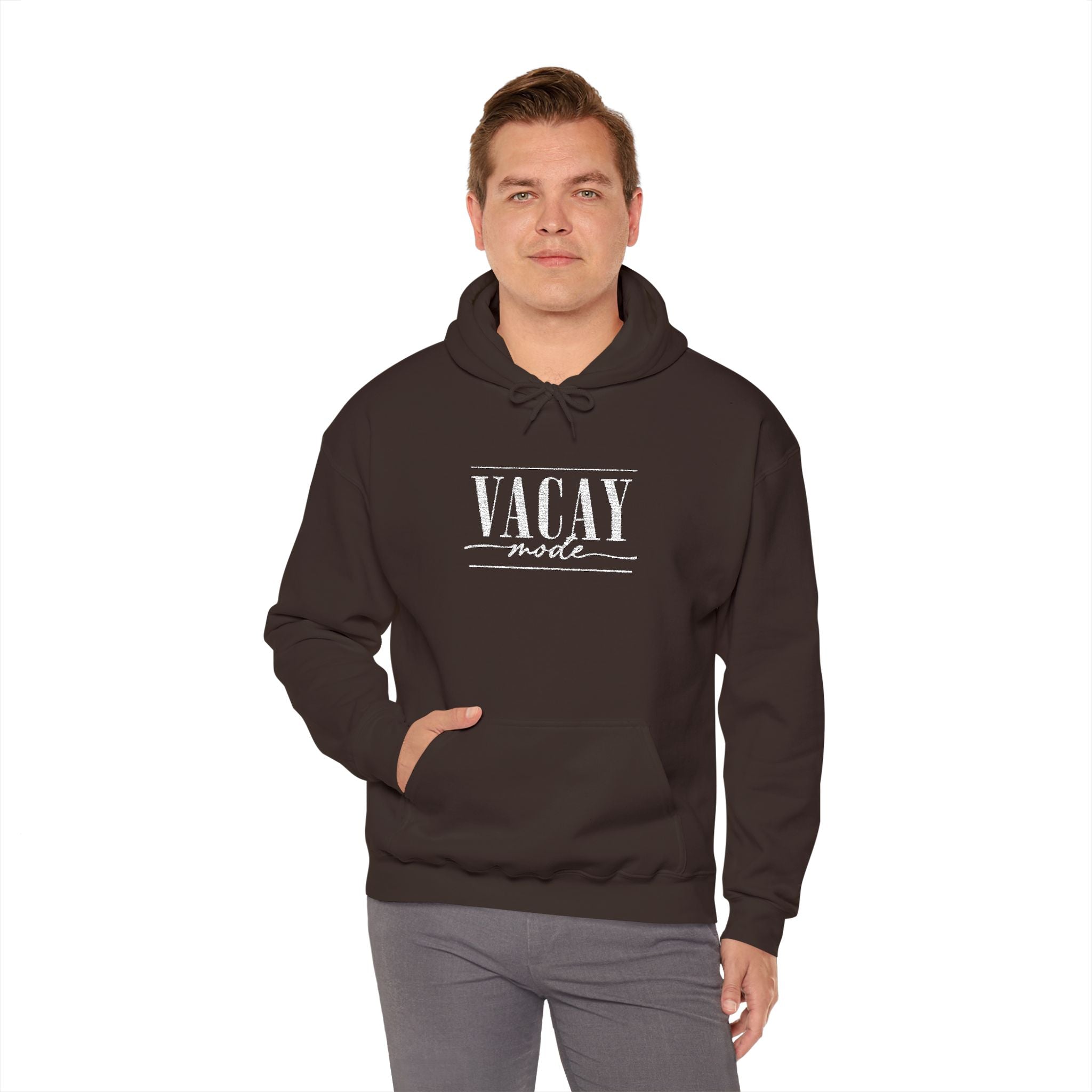 Vacay Mode Embroidered Hoodie — Vacation Travel Sweatshirt