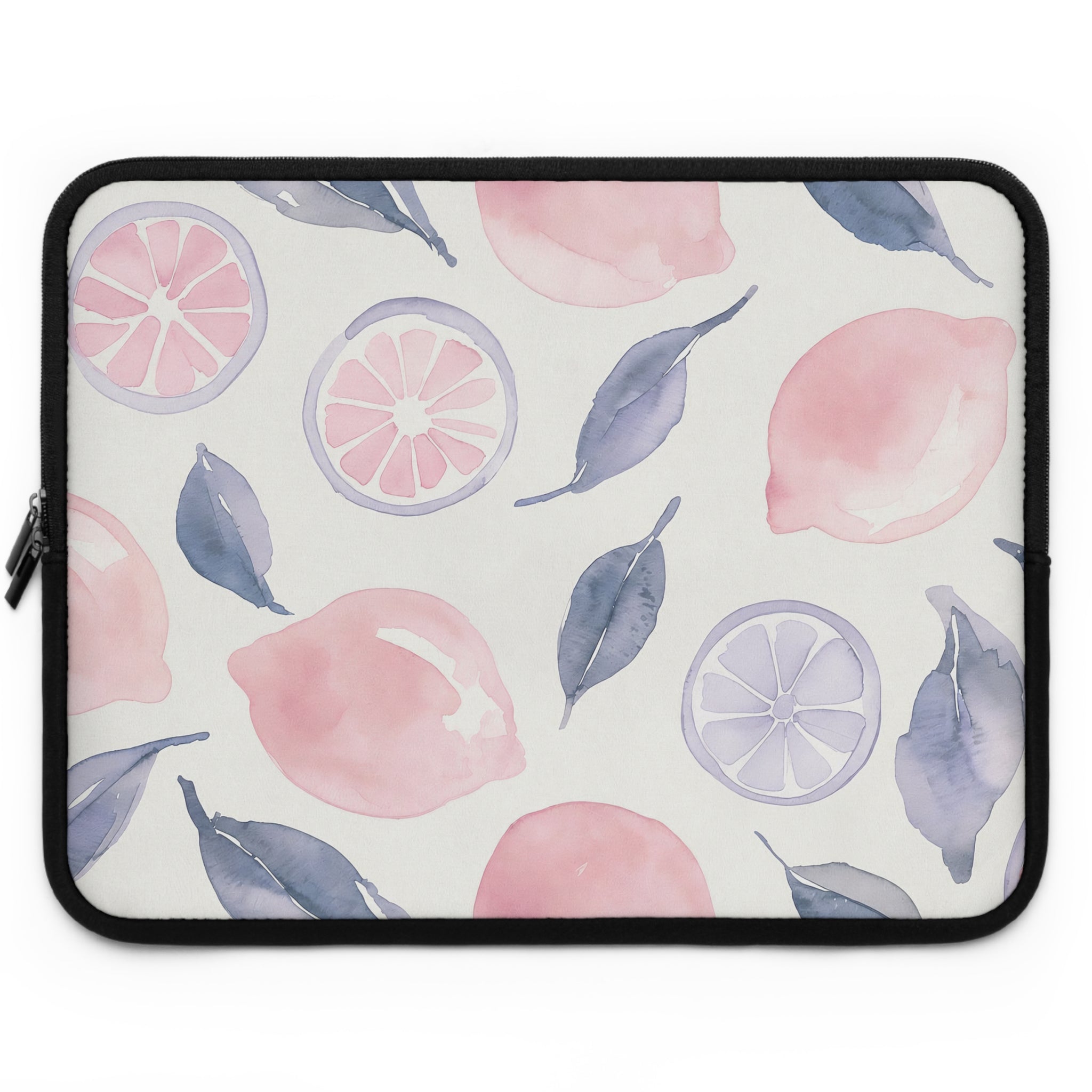 Pastel Lemon Watercolor Laptop Sleeve | Soft Citrus Tech Cover