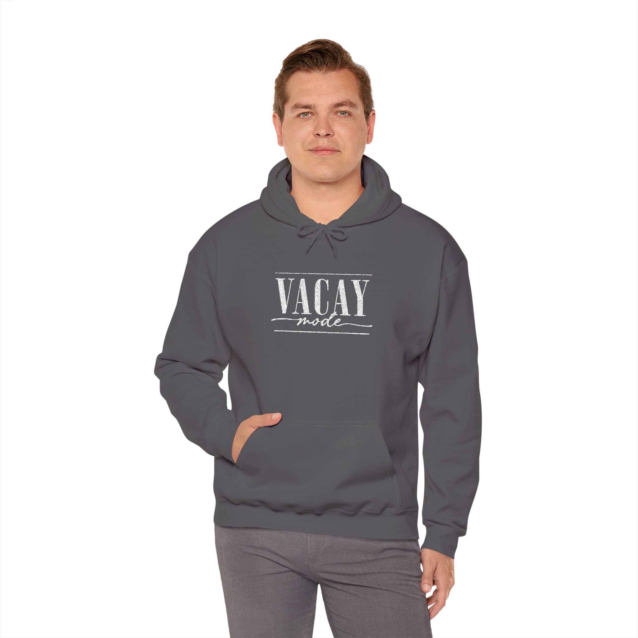 Vacay Mode Embroidered Hoodie — Vacation Travel Sweatshirt